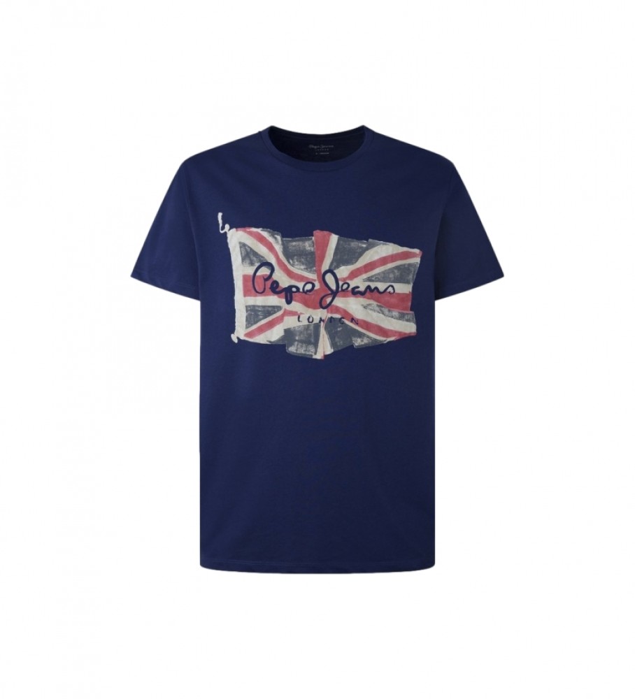 Pepe Jeans T-shirt con logo N con bandiera blu scuro