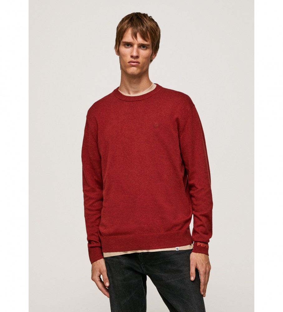 Pepe Jeans Maroon round neck sweater