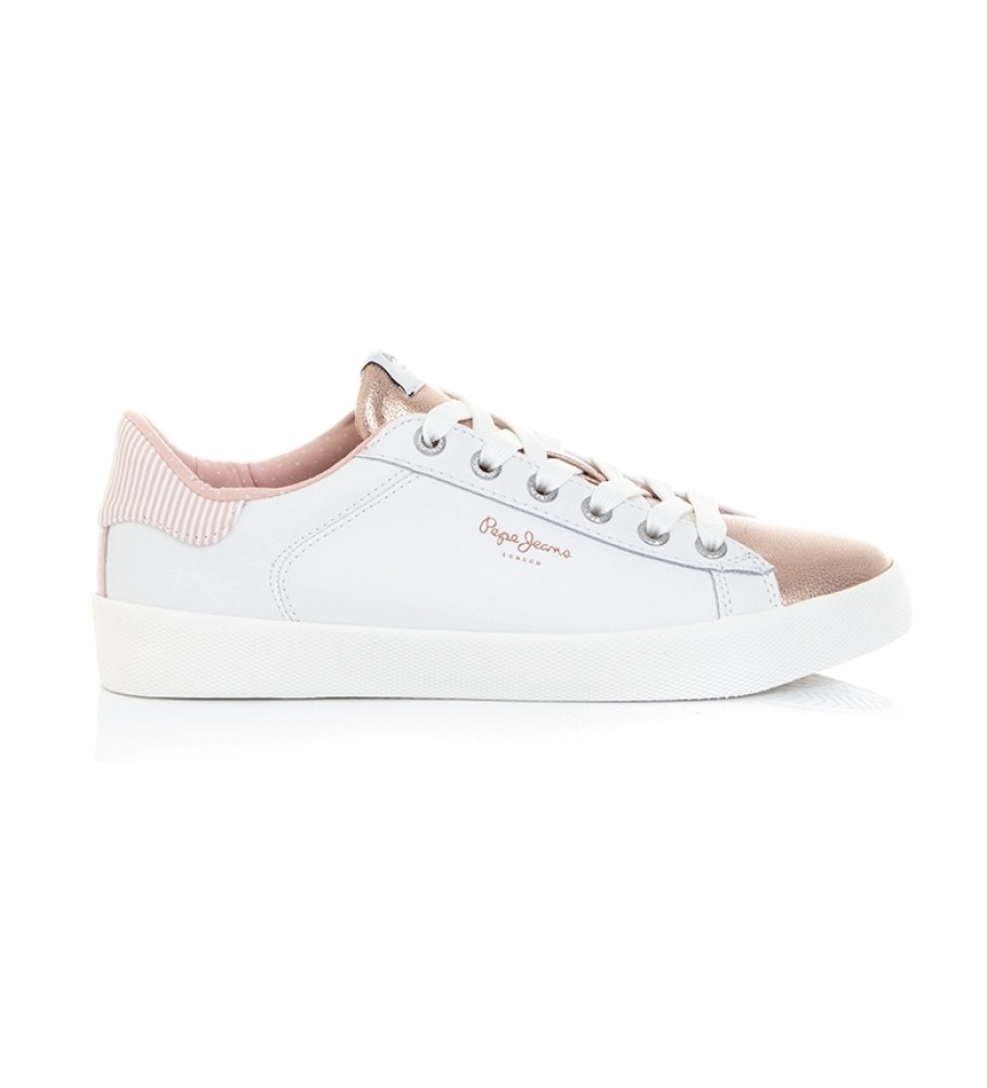 Pepe Jeans Kyoto One Leather Shoes White, Gold