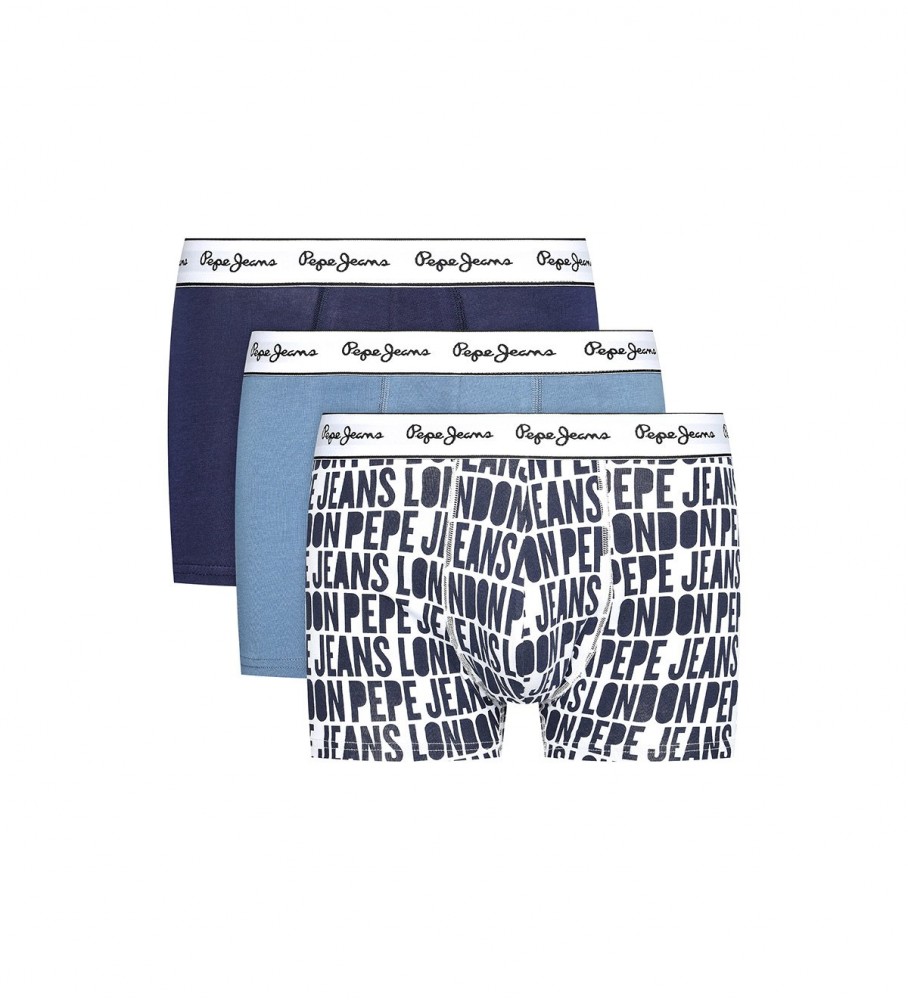 Pepe Jeans Pack 3 Boxer Navy Logo