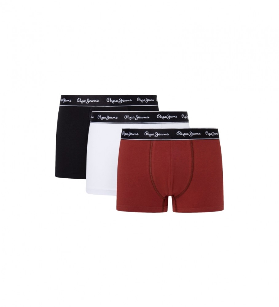Pepe Jeans Pack 3 Boxers Solid navy, white, maroon