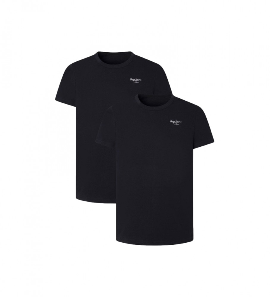 Pepe Jeans Pacote de 2 t-shirts pretas básicas