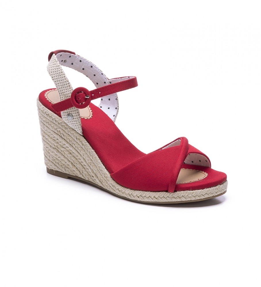 Pepe Jeans Sandalias Shark Lady red -Altura cuña: 8cm- - Tienda Esdemarca  moda, calzado y complementos - zapatos de marca y zapatillas de marca