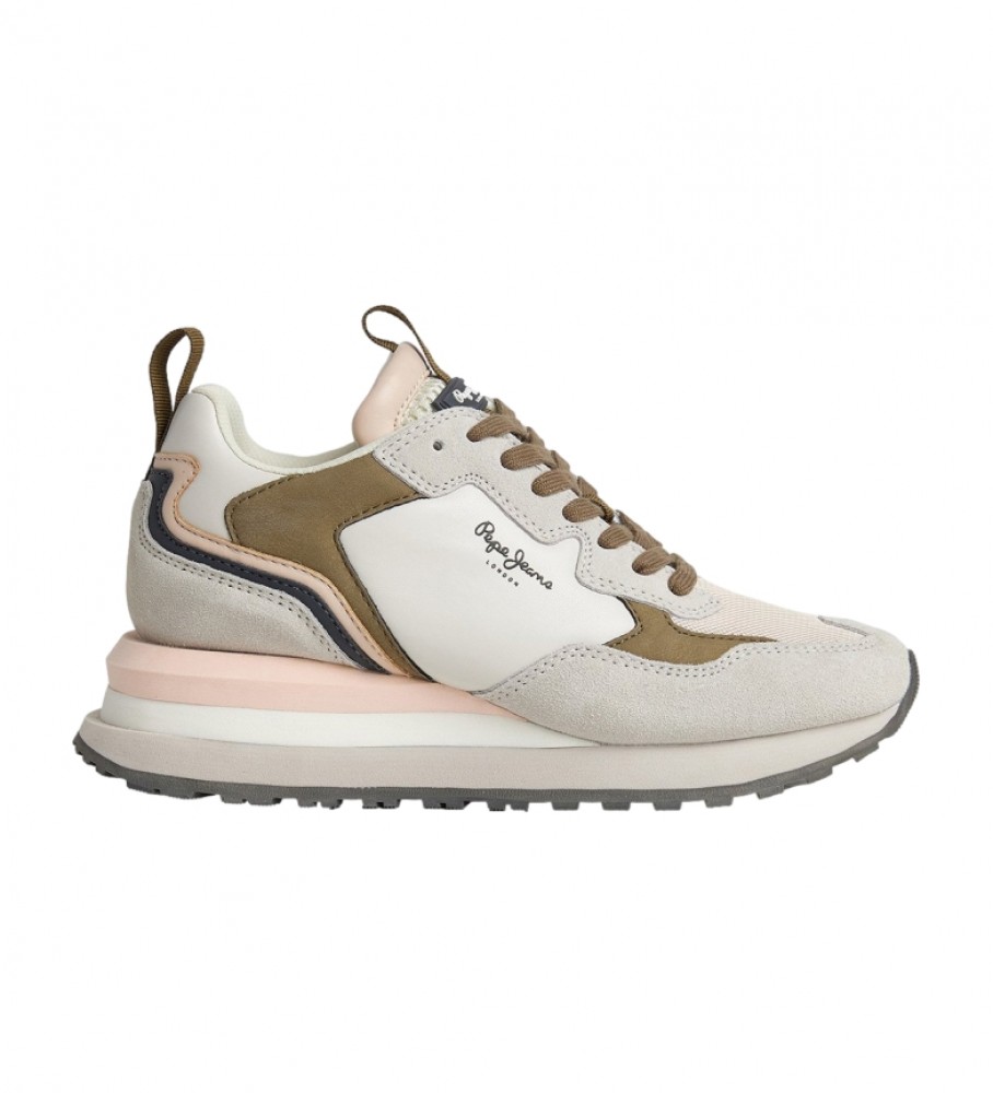 Pepe Jeans Blur Point beige leather shoes