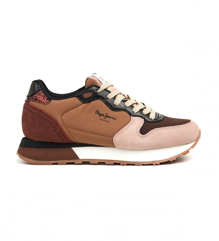 Pepe Jeans Brillo Dover brown leather sneakers