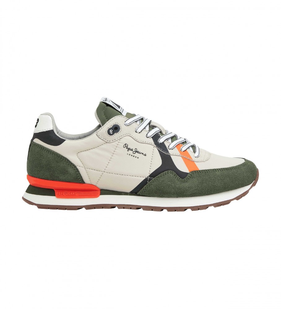 Pepe Jeans Brit green suede trainers