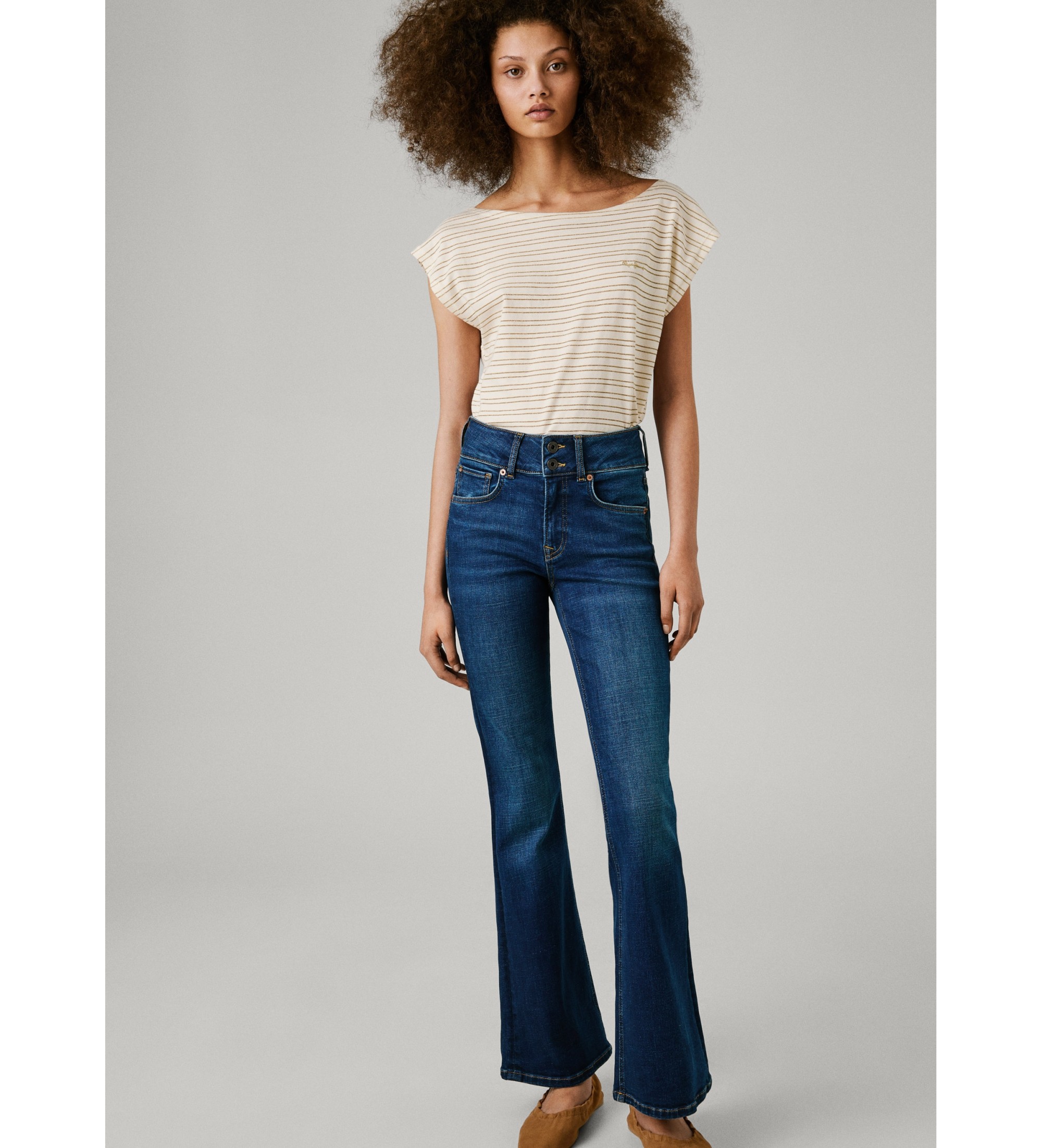 Pepe Jeans Jeans da Donna Slim MW Grace Nero (Denim 9fa), 24