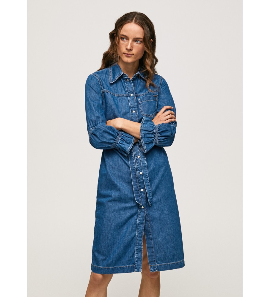Kammer forvrængning forræder Pepe Jeans Denim skjorte kjole blå - Esdemarca butik med fodtøj, mode og  tilbehør - bedste mærker i sko og designersko