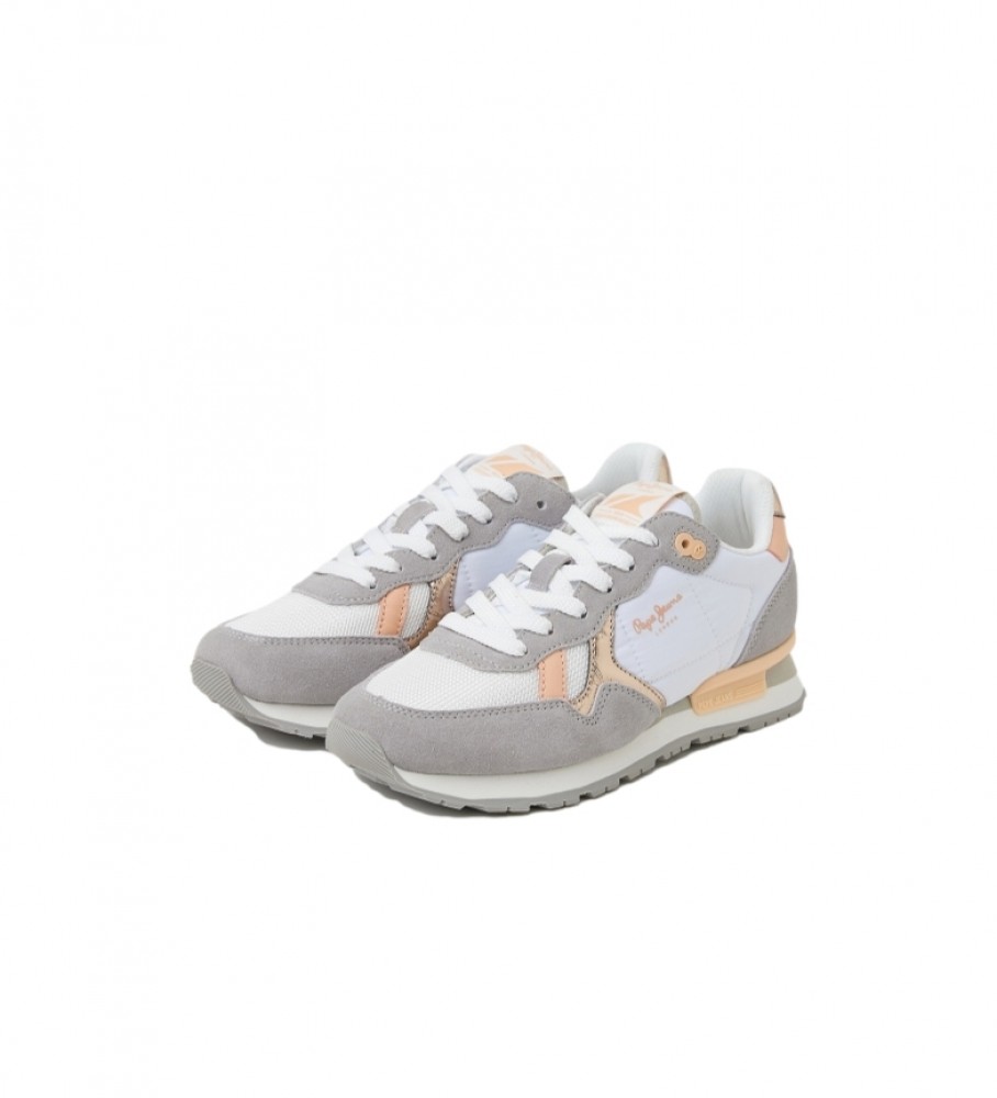 Pepe Jeans Sapatilhas de Couro Combinado Britnico Heritage branco