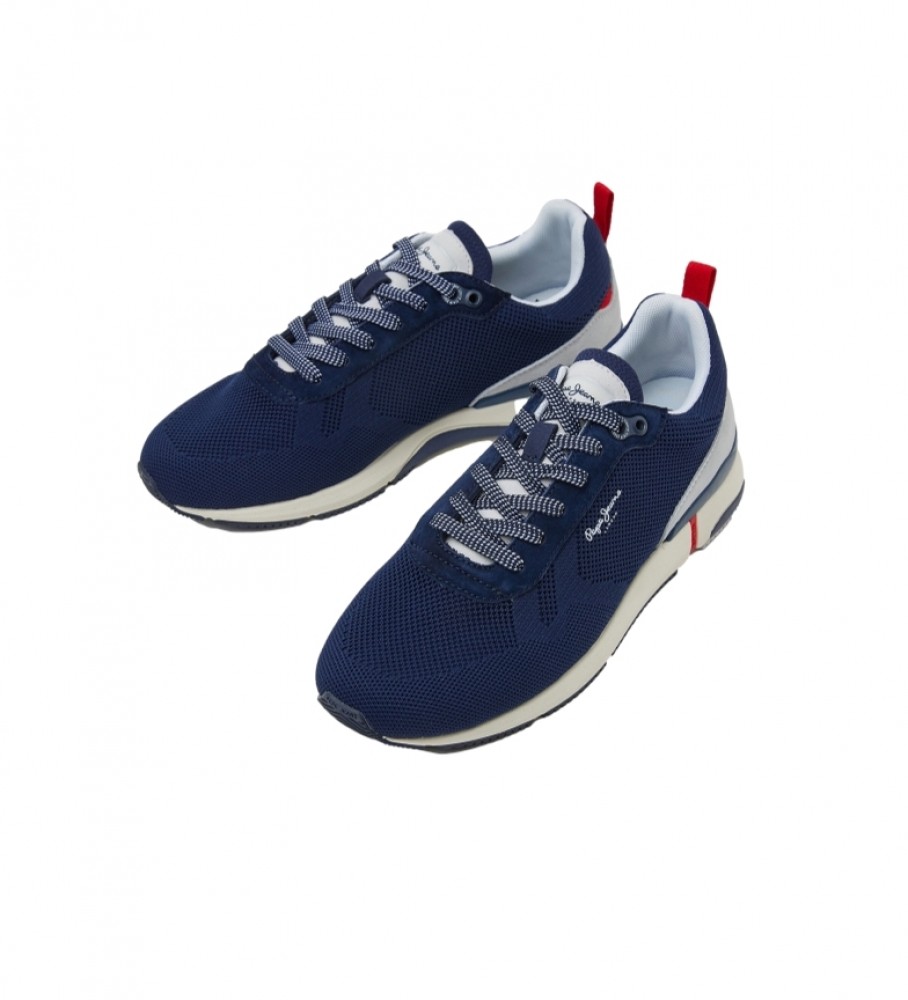 Pepe Jeans Skórzane sneakersy London Pro Navy Combination
