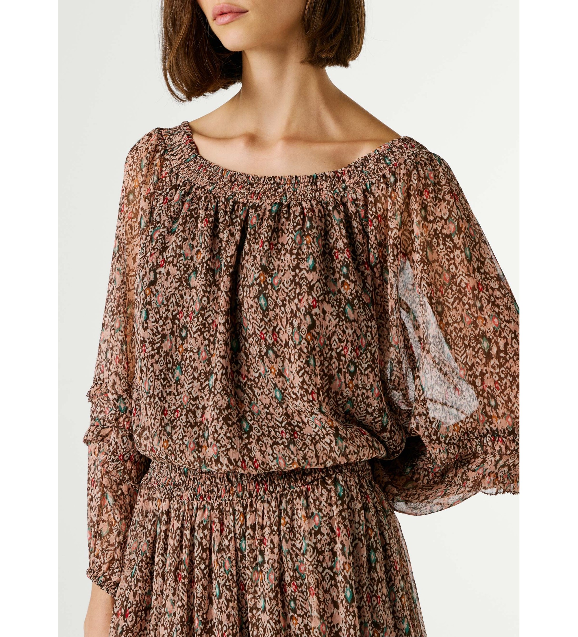 Pepe Jeans Brązowa sukienka Dorotea