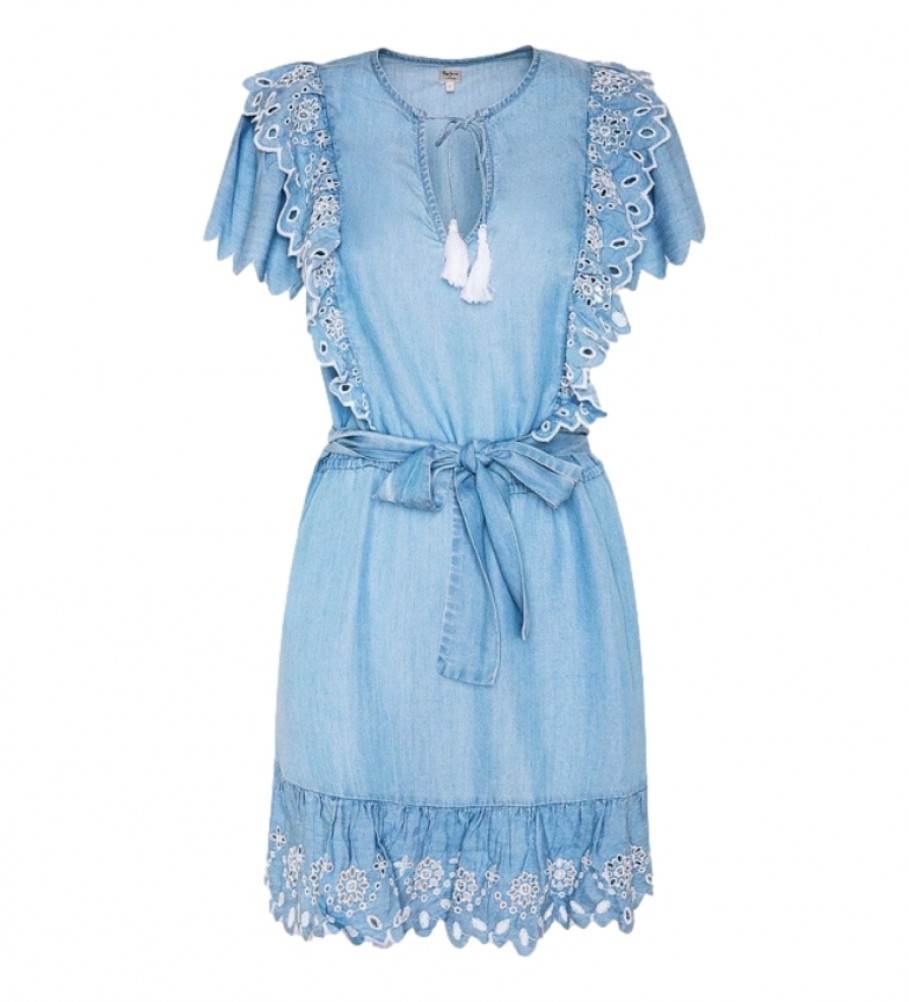 Pepe Jeans Tamy dress light blue denim - Esdemarca Store fashion, footwear  and accessories - best brands shoes and designer shoes