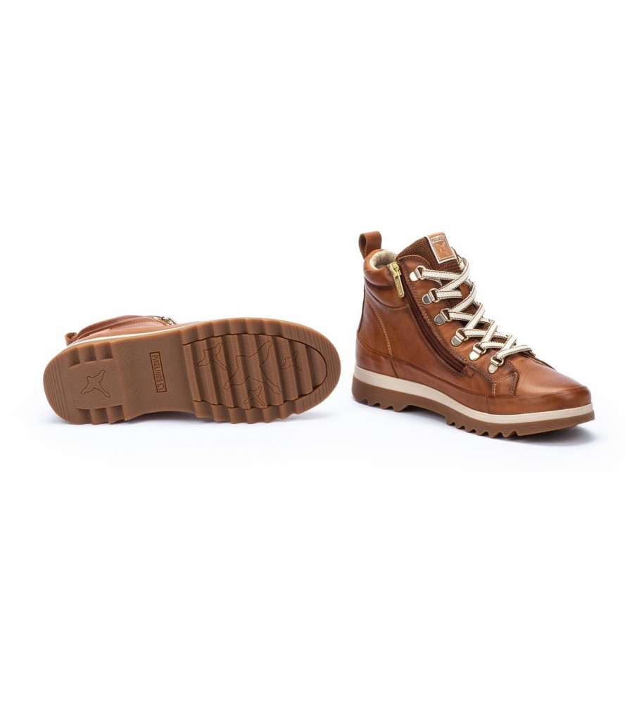Bottines En Cuir Pikolinos Vigo Pour Homme - Color Cuero, Doublure Chaude, Semelle Intérieure Amovible