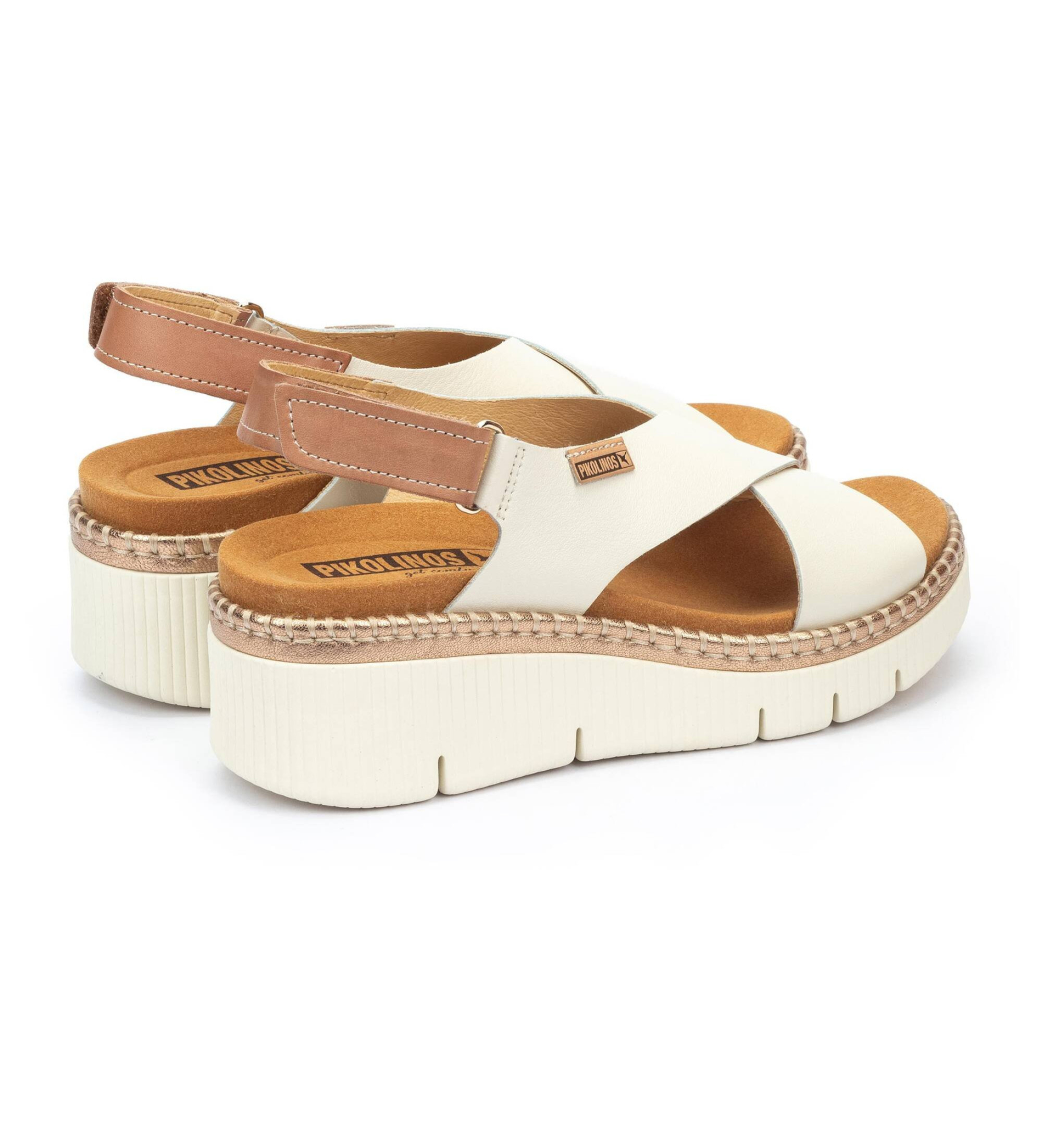 Pikolinos Sandales en cuir Gomer blanc cassé