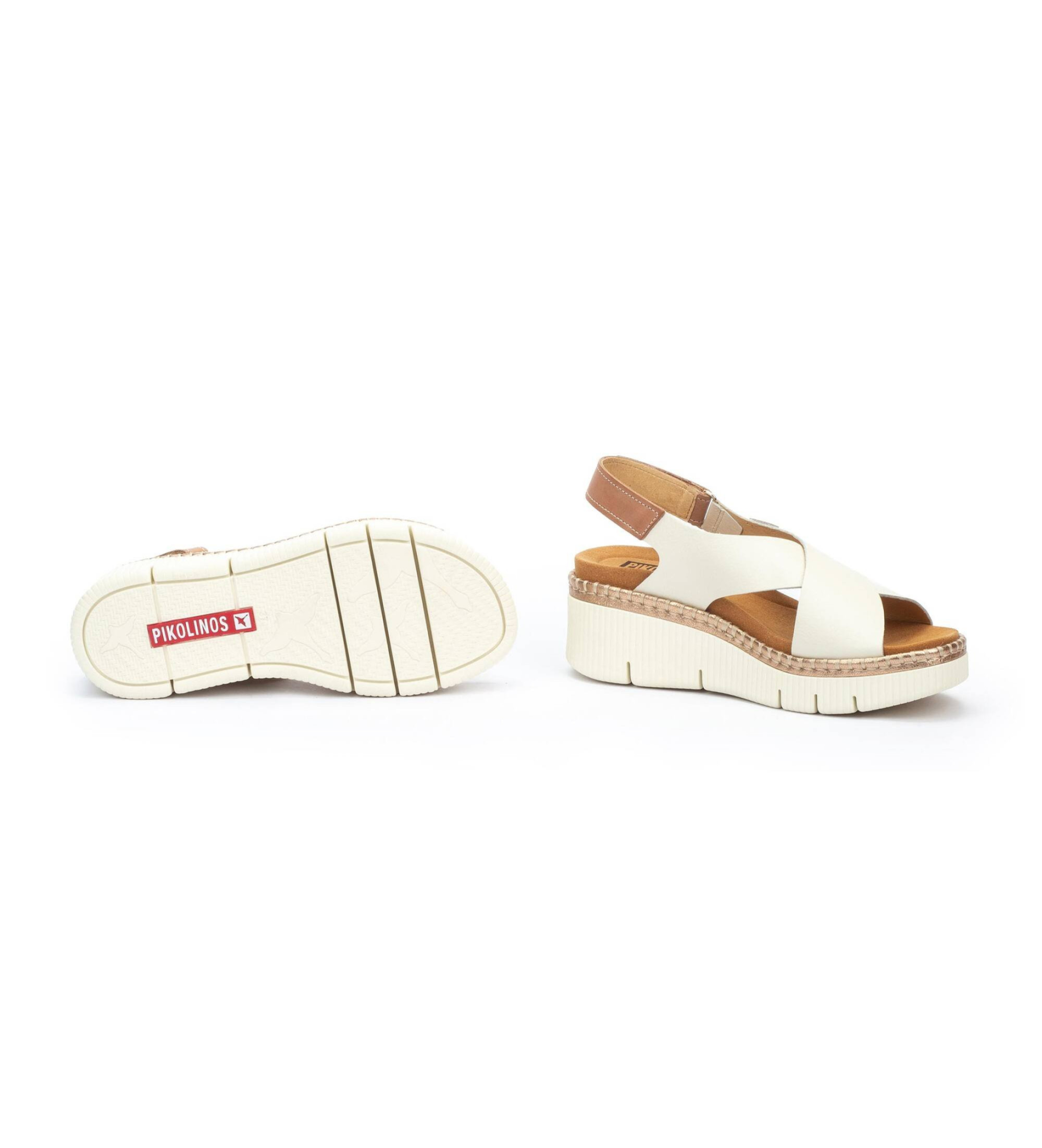 Pikolinos Sandales en cuir Gomer blanc cassé