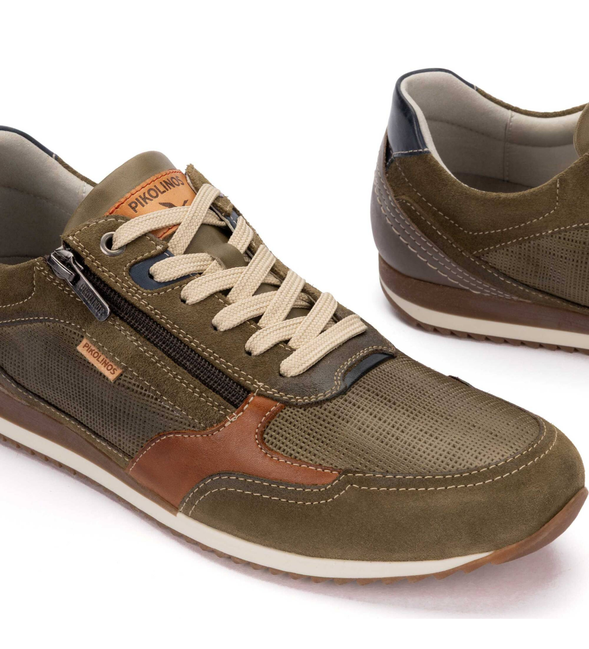 Pikolinos Mens Liverpool Green Leather Fashion Sneaker Size 44 US 10.5 Men main image 2