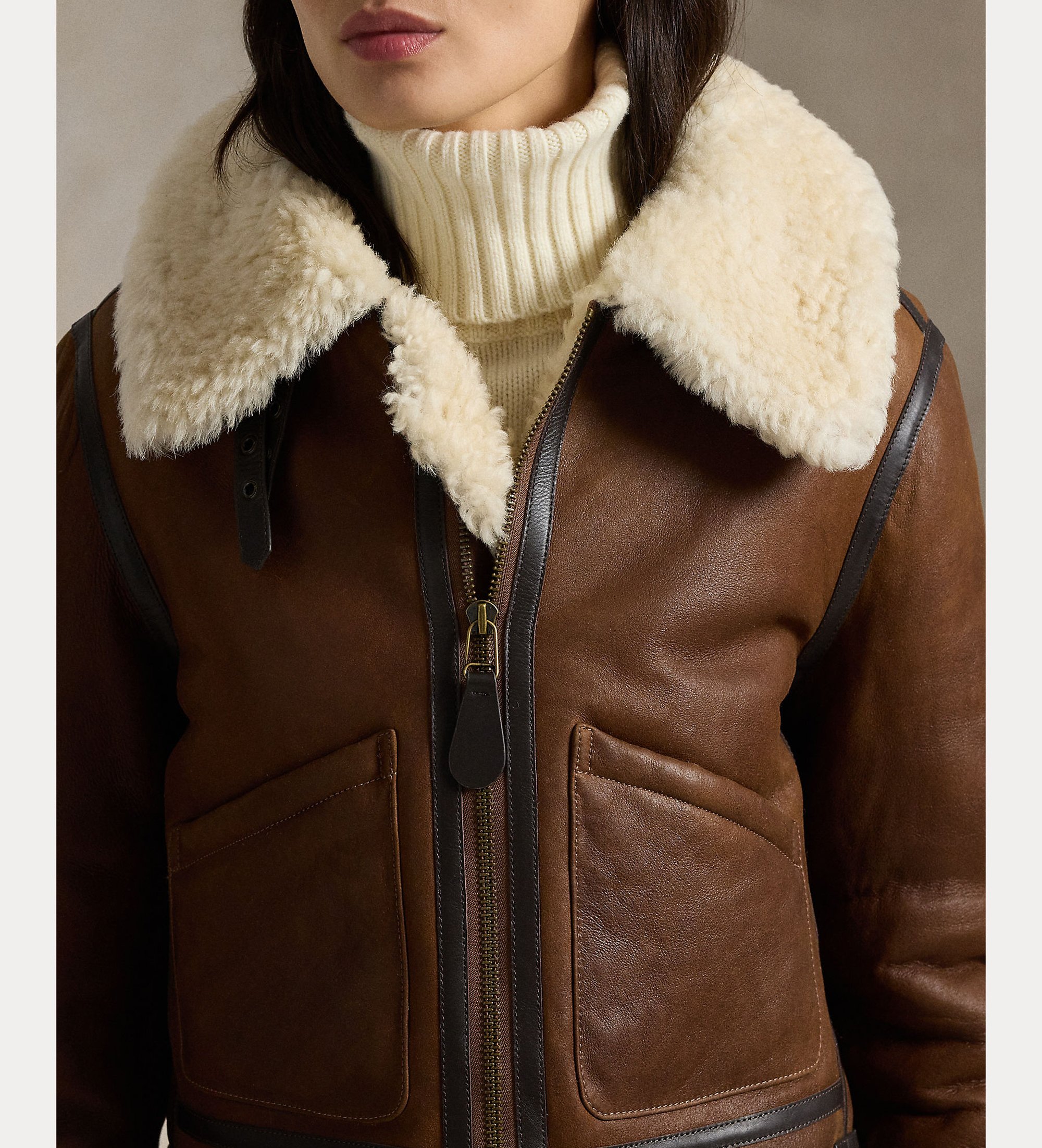 Polo Ralph Lauren Brown Aviator leather bomber Esdemarca Store