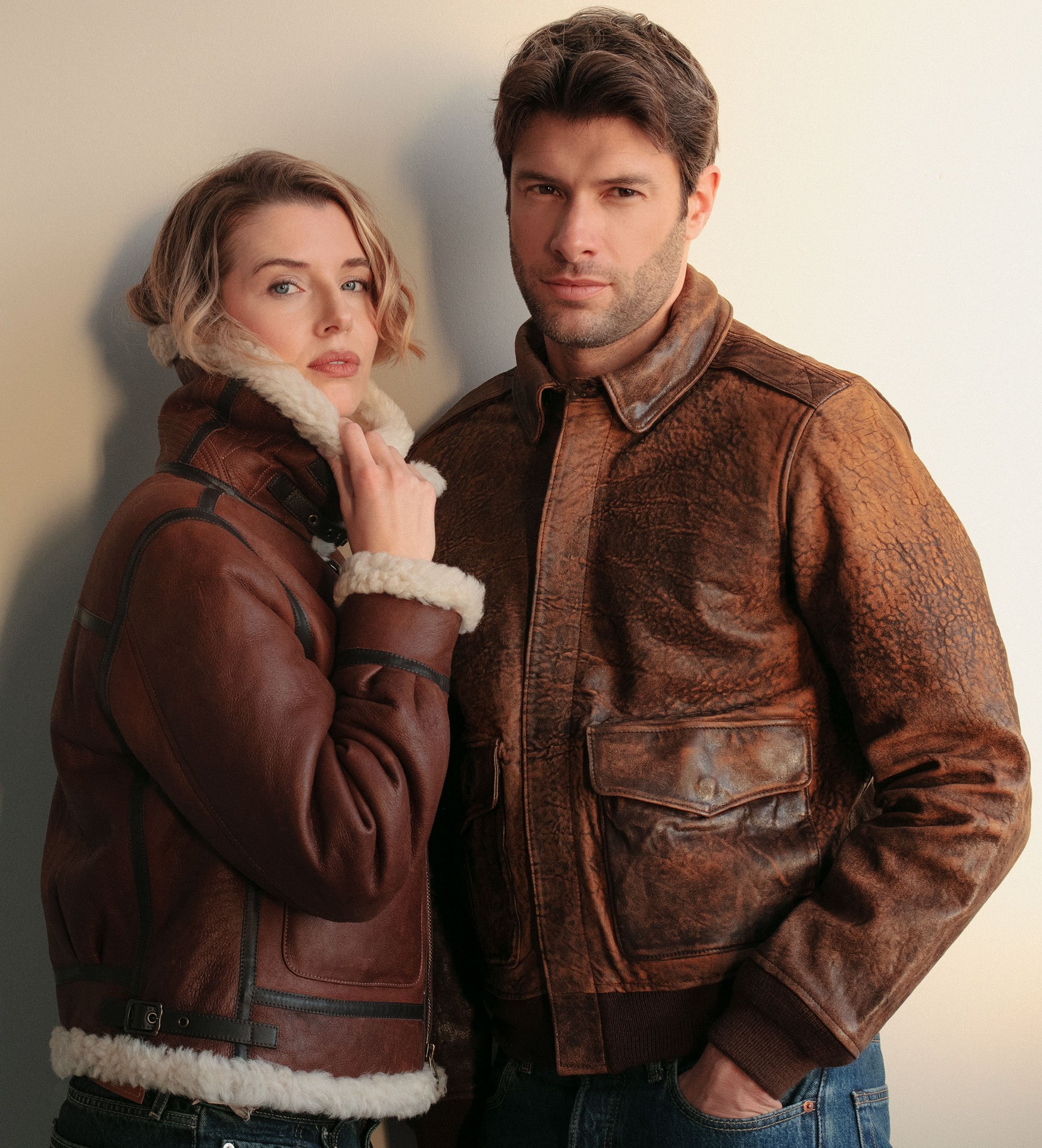 Polo Ralph Lauren Brown Leather Aviator Jacket - Esdemarca Store