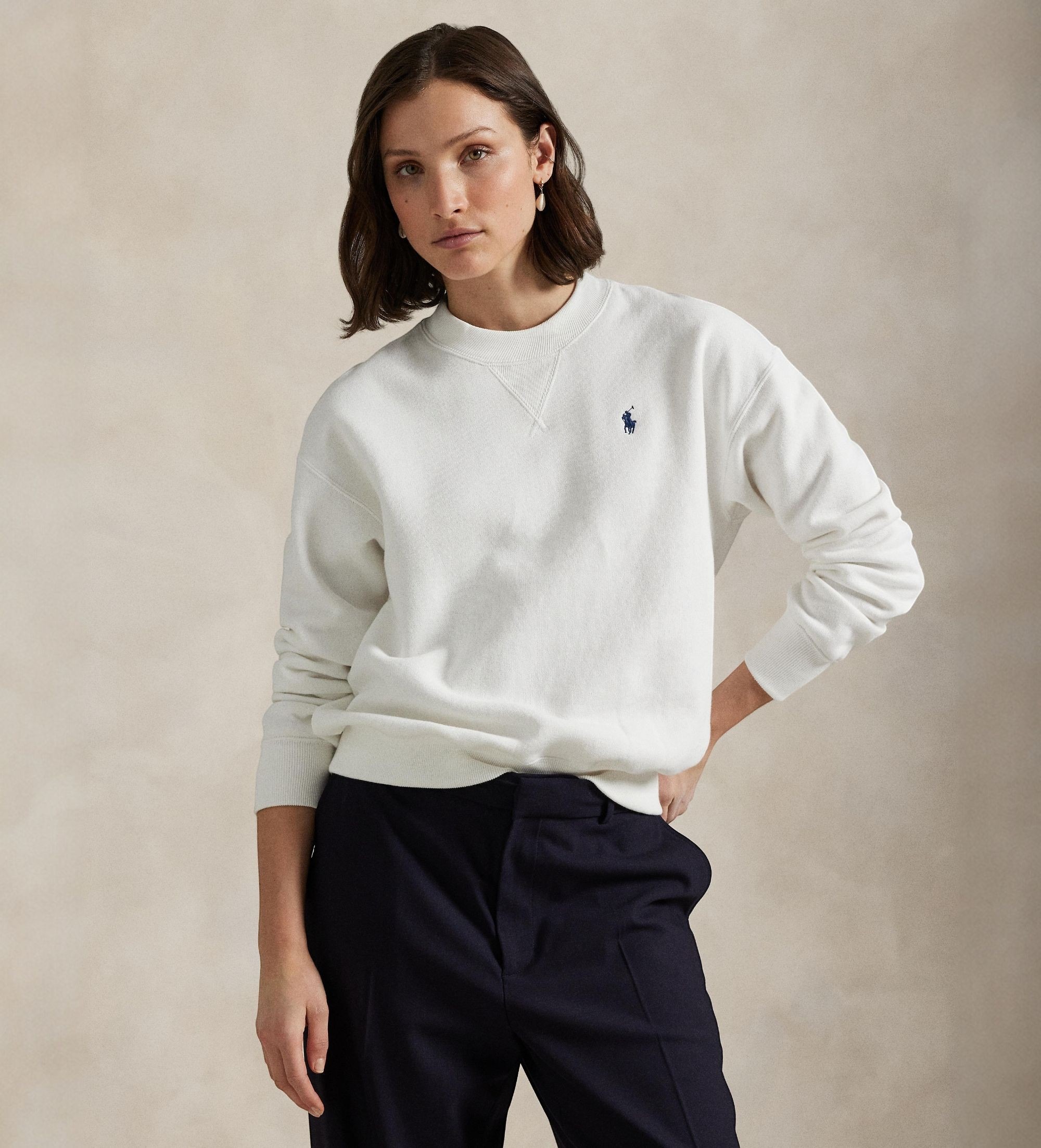 Einfarbiger Pullover weiß