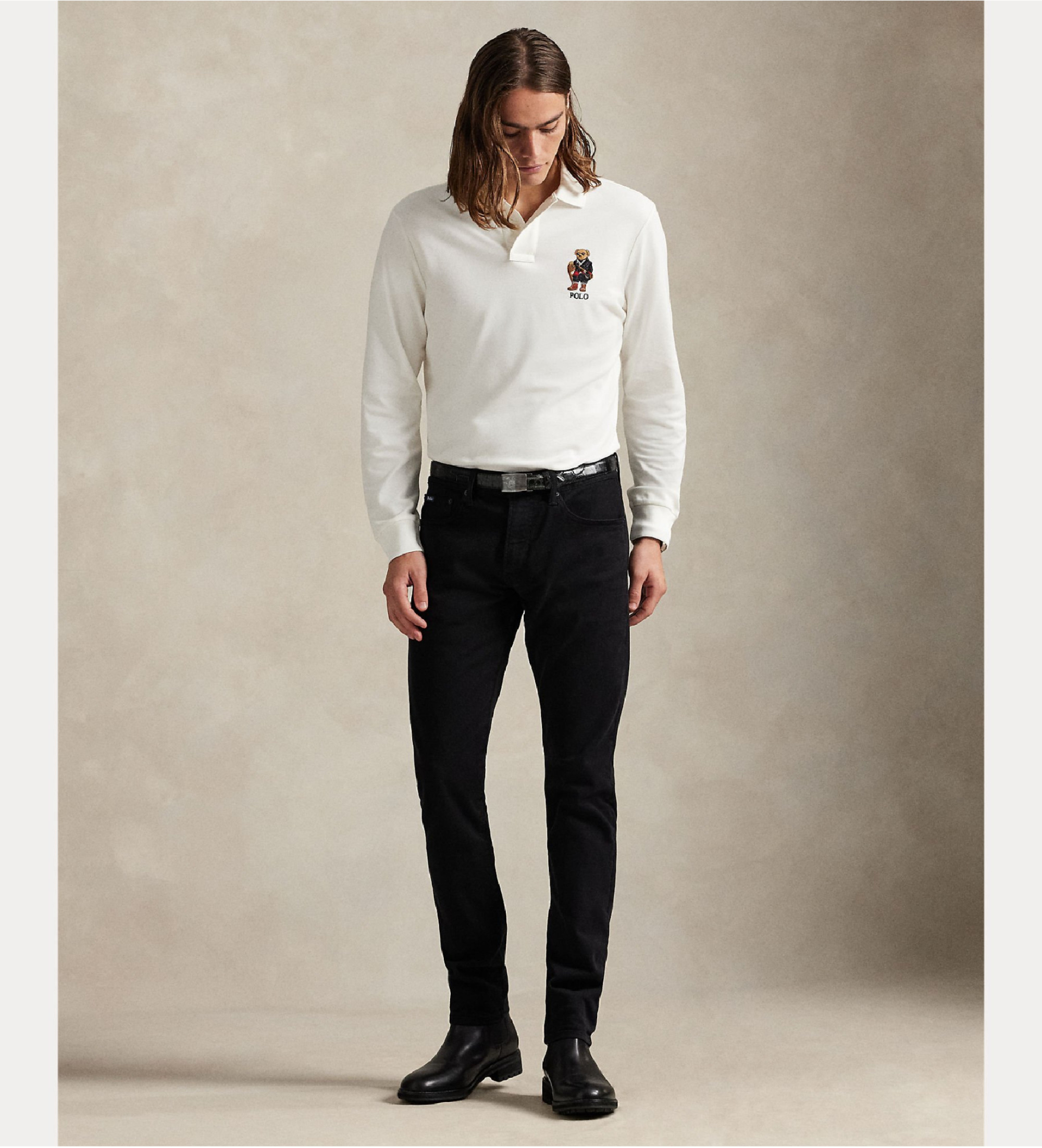 Polo Ralph Lauren Polo piqué Classic Fit avec polo Bear blanc cassé
