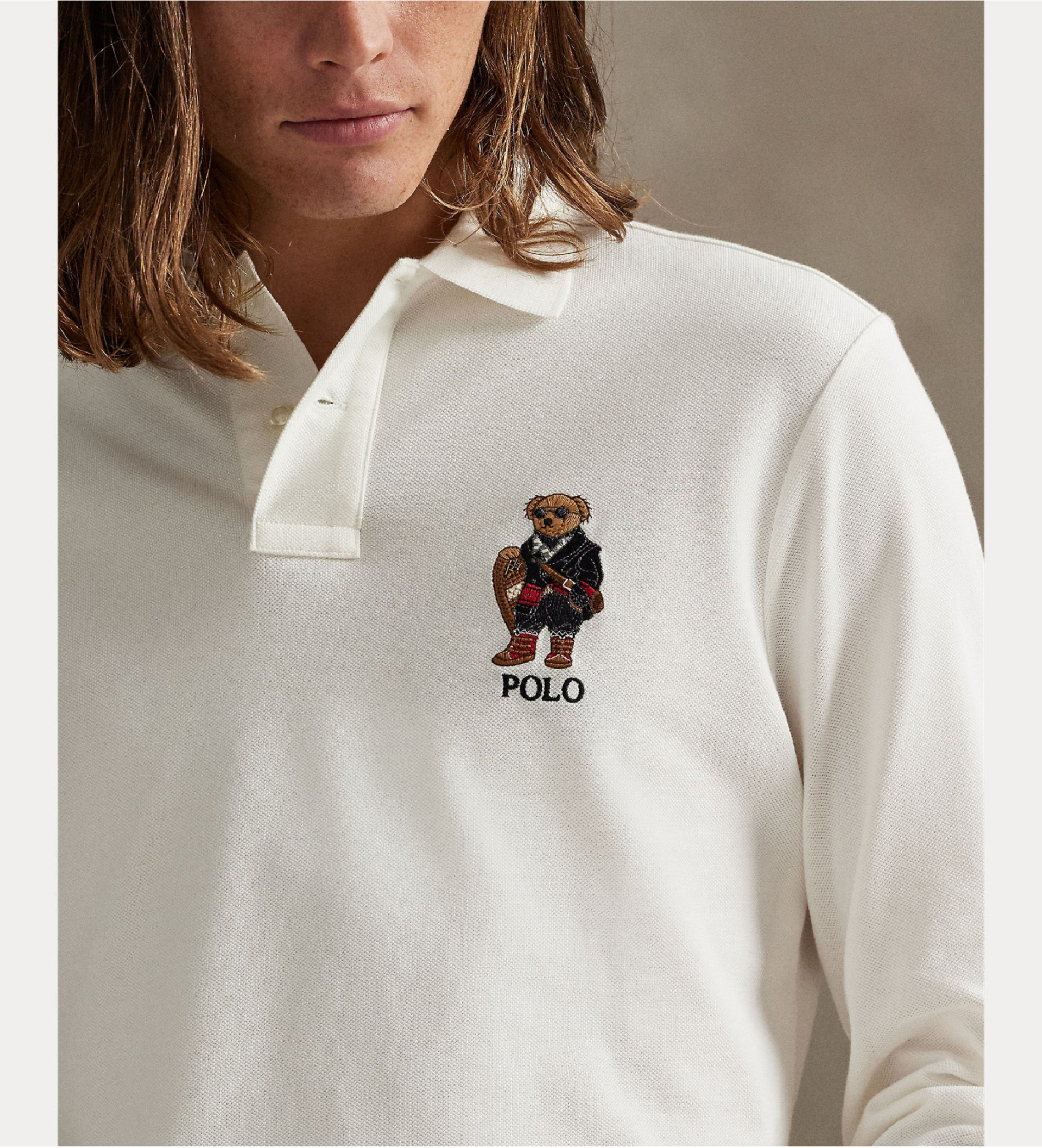 Polo Ralph Lauren Polo piqué Classic Fit avec polo Bear blanc cassé