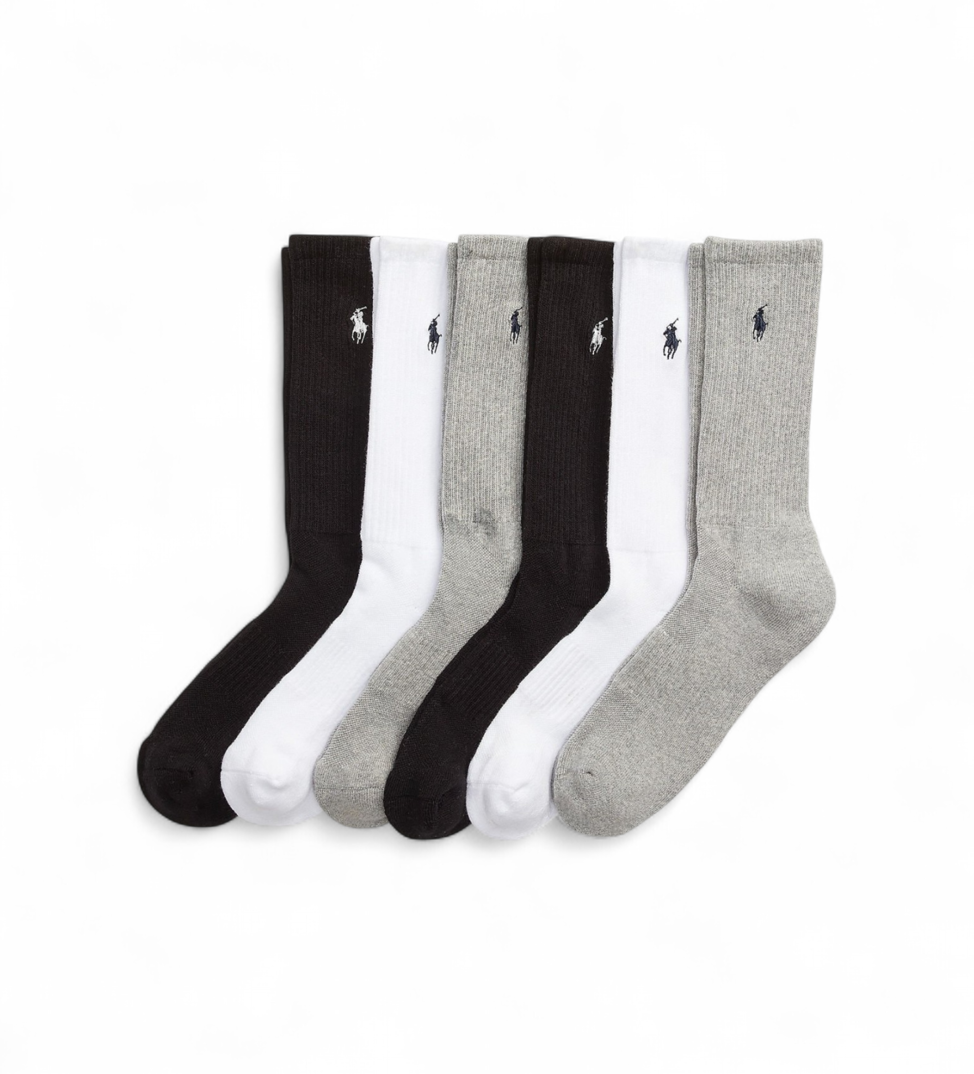 Polo Ralph Lauren Set mit 6 Paar halbrunden Socken schwarz, weiß, grau Polo Ralph Lauren Set mit 6 Paar halbrunden Socken schwarz, weiß, grau