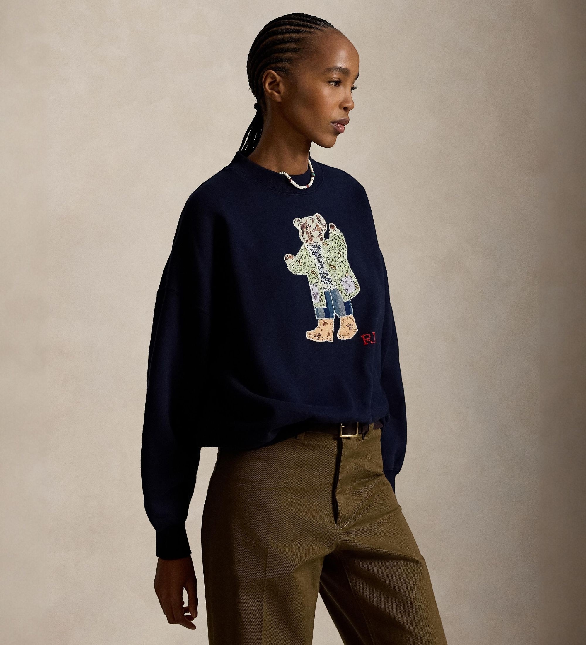 Sudadera de algodón con Polo Bear marino