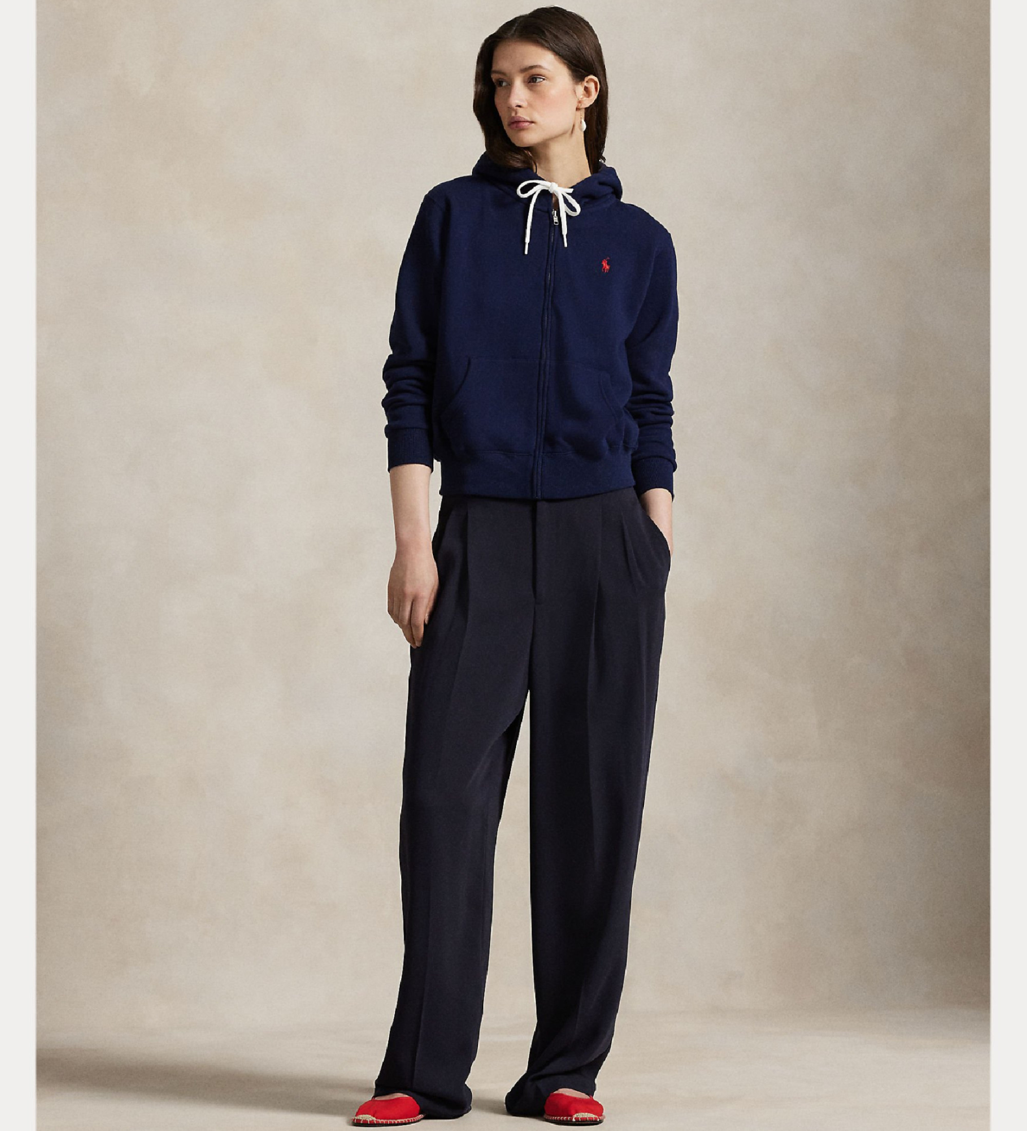 Polo Ralph Lauren Sweatshirt zippé en polaire marine