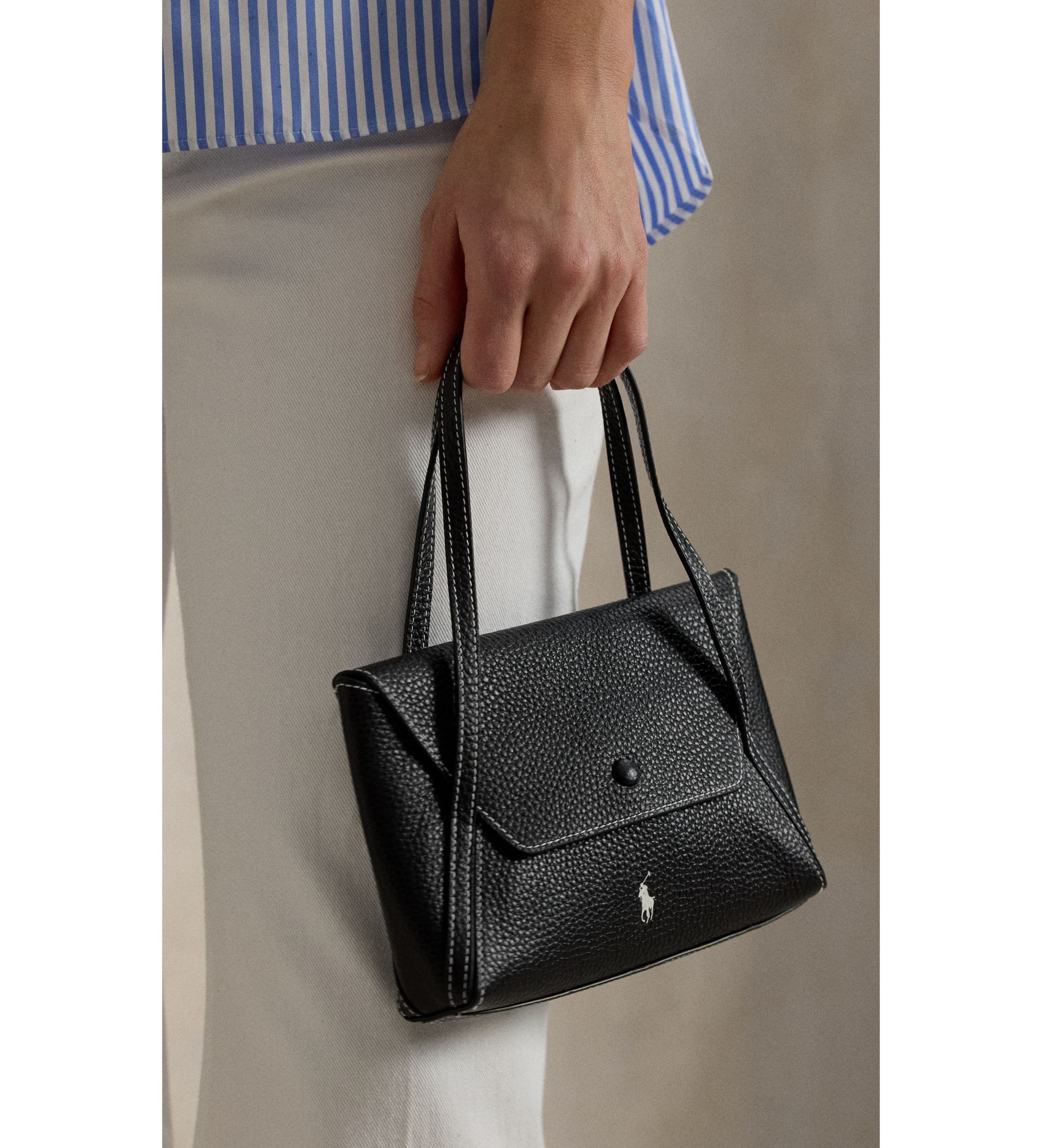 Polo Ralph Lauren Borsa a busta Polo Play mini in pelle nera