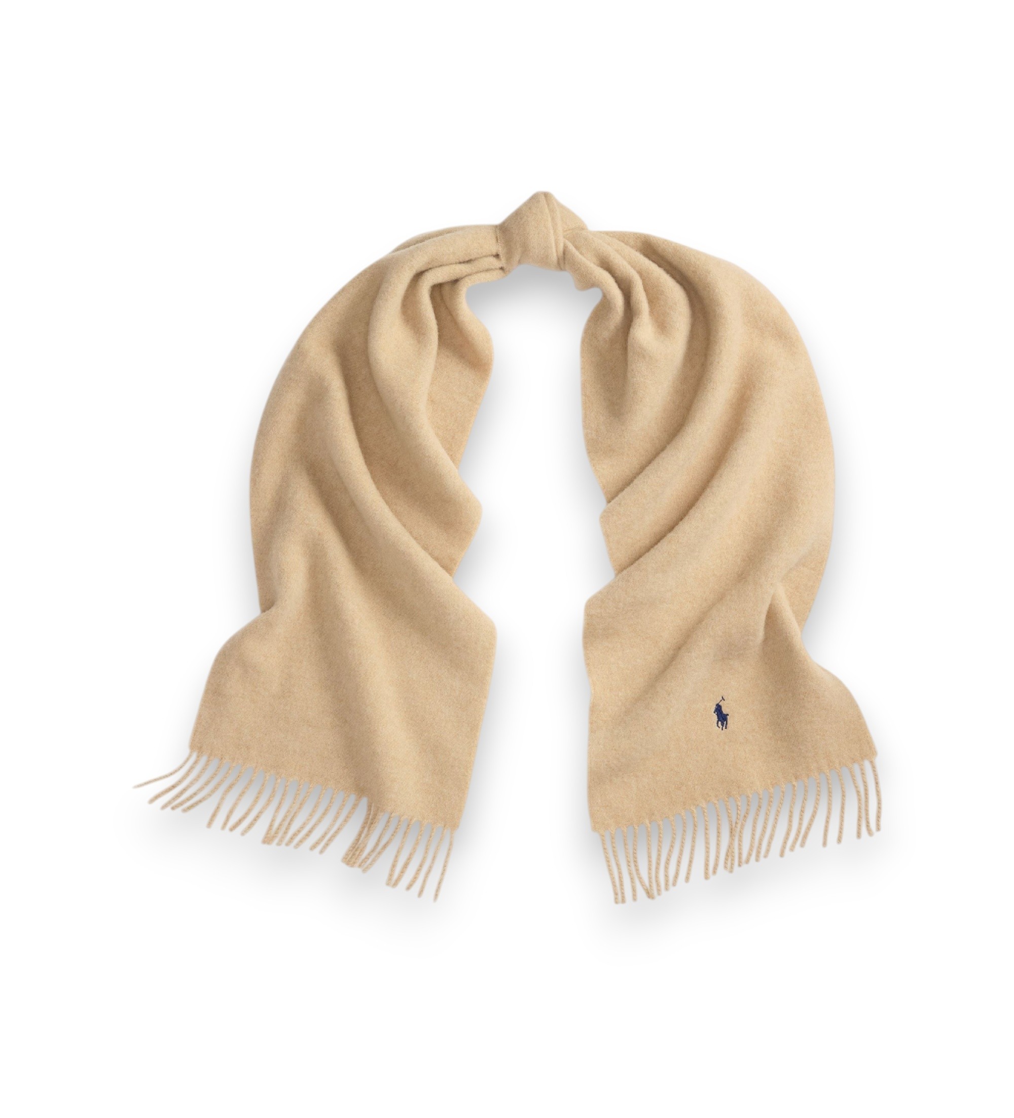 Wollschal mit Fransen in Beige