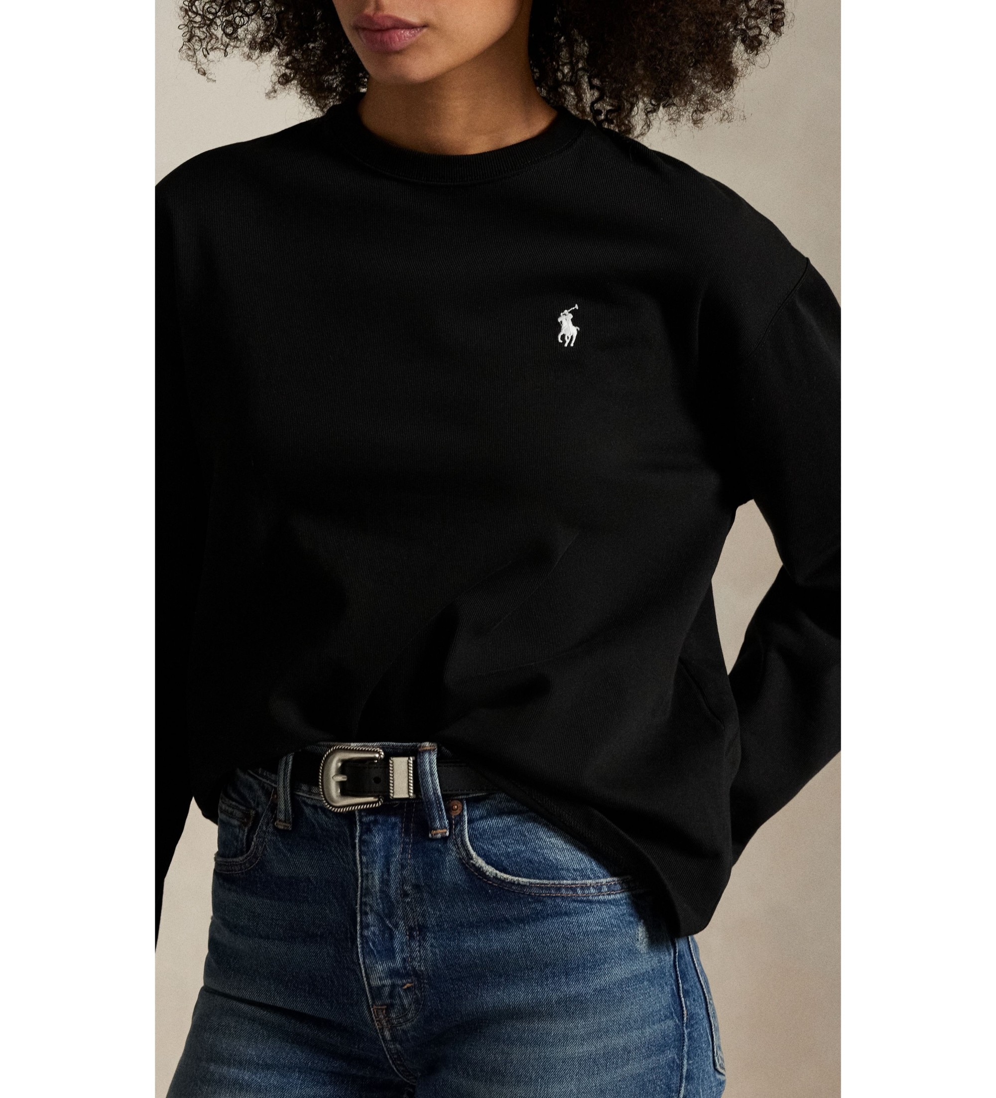 Polo Ralph Lauren Koszulka z dzianiny jersey z czarnej bawełny