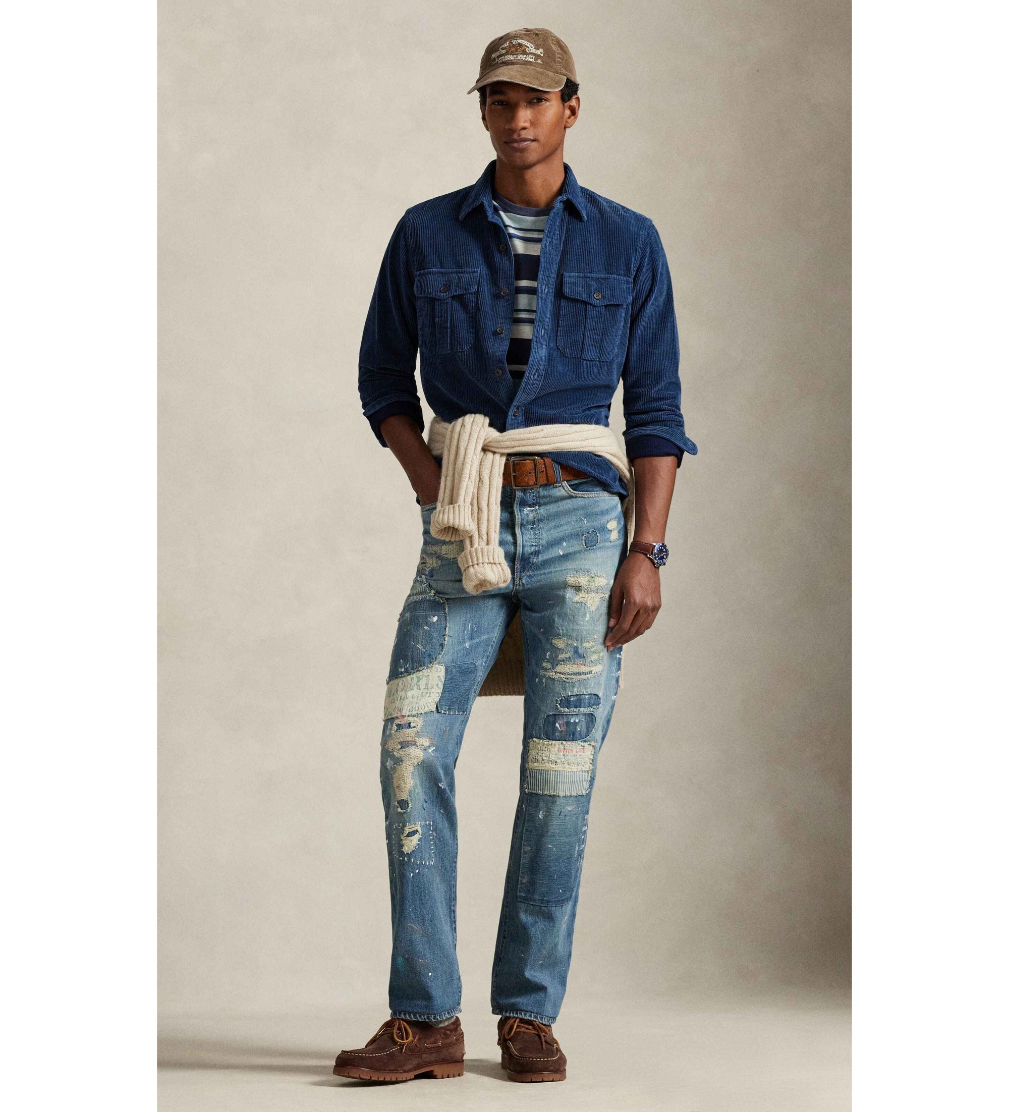 Polo Ralph Lauren Noszone niebieskie dżinsy Heritage Straight