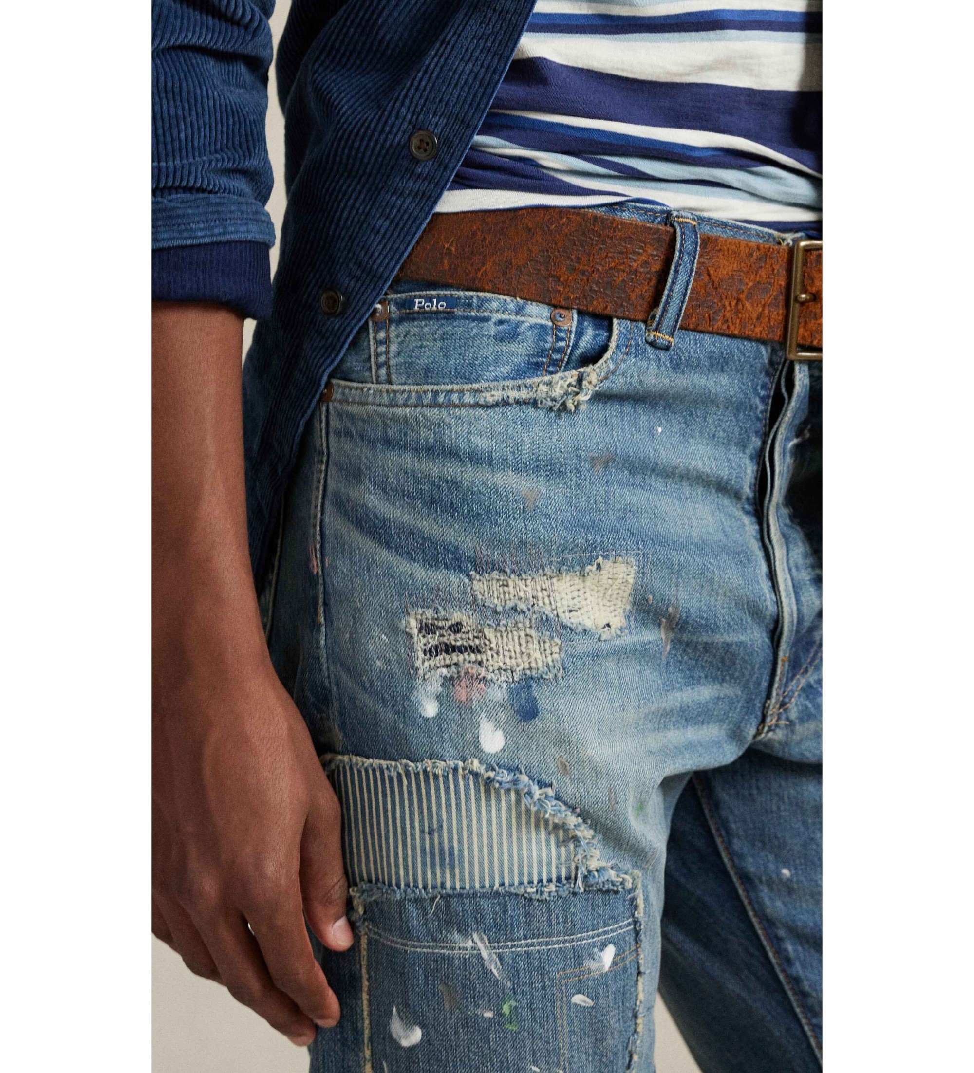 Polo Ralph Lauren Noszone niebieskie dżinsy Heritage Straight