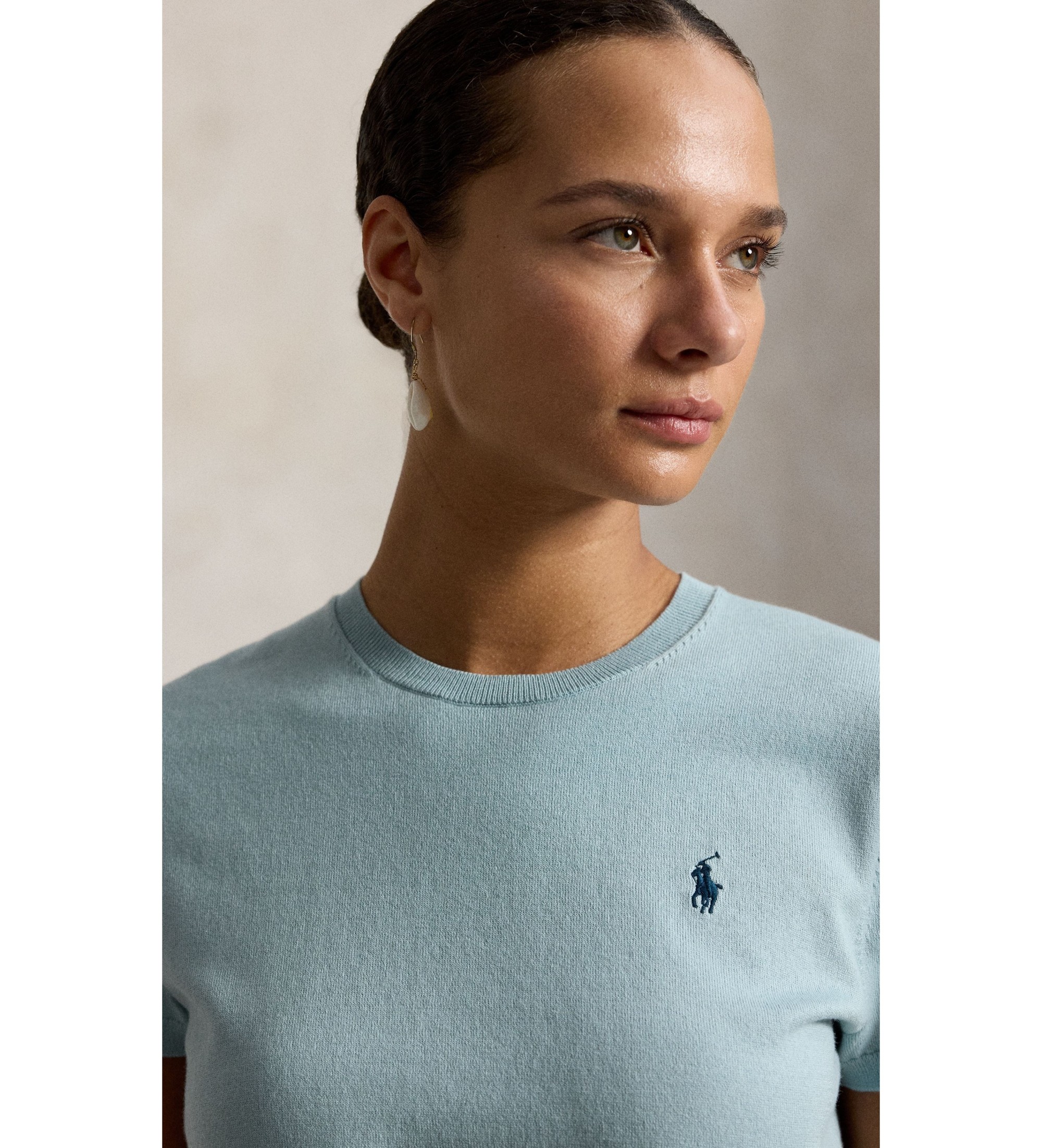 Polo Ralph Lauren Turquoise T-shirt met korte mouwen en ronde hals