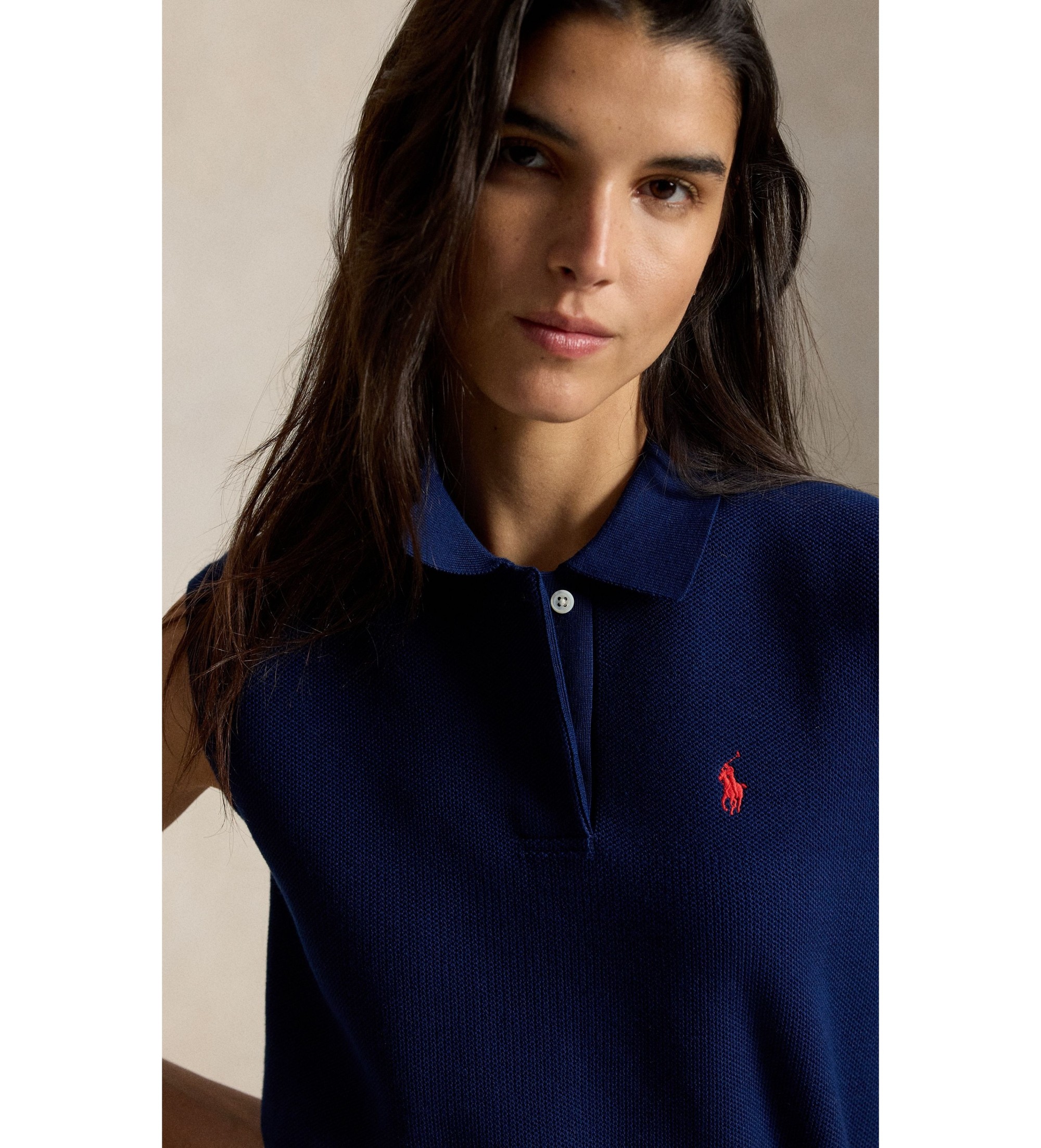 Polo Ralph Lauren Polo de algodão sem mangas marinho