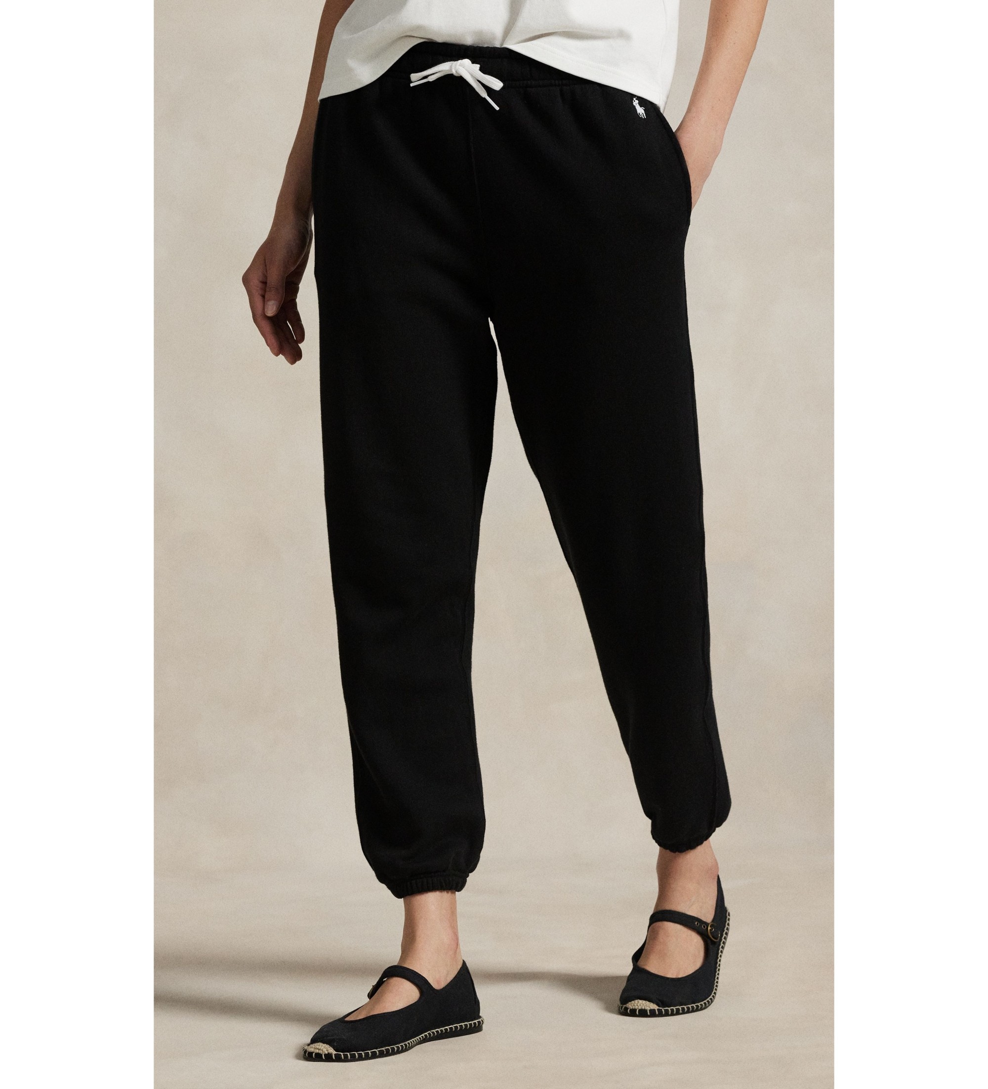 Polo Ralph Lauren Calça de moletom de felpa com cordão preto