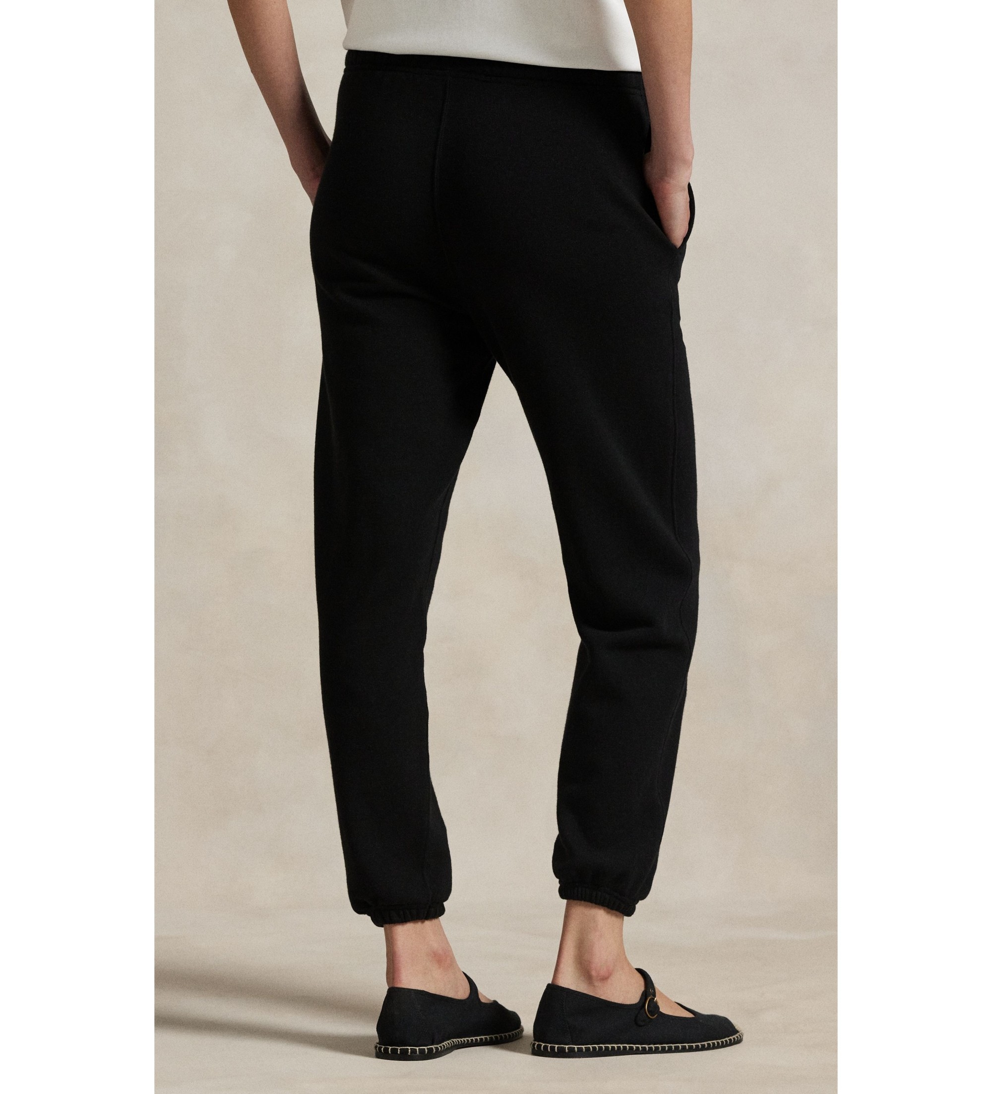 Polo Ralph Lauren Calça de moletom de felpa com cordão preto