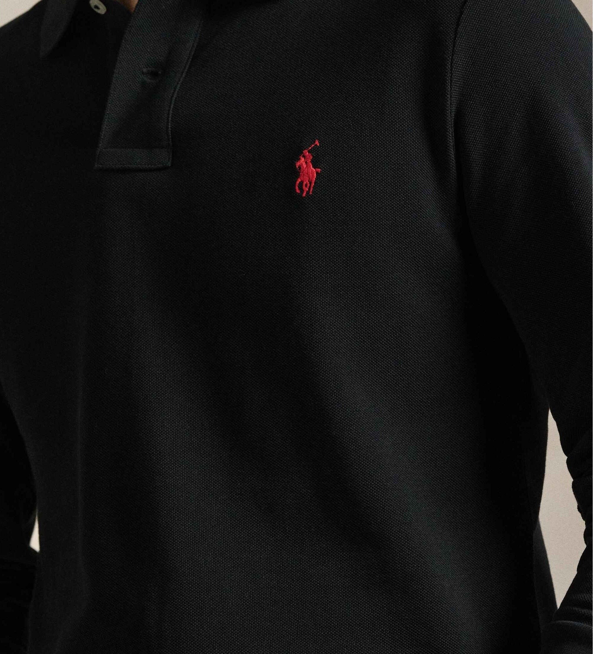 Ralph Lauren The Skinny Polo ブラック Sサイズ Polo Ralph Lauren Slim fit long sleeve piqué polo shirt black