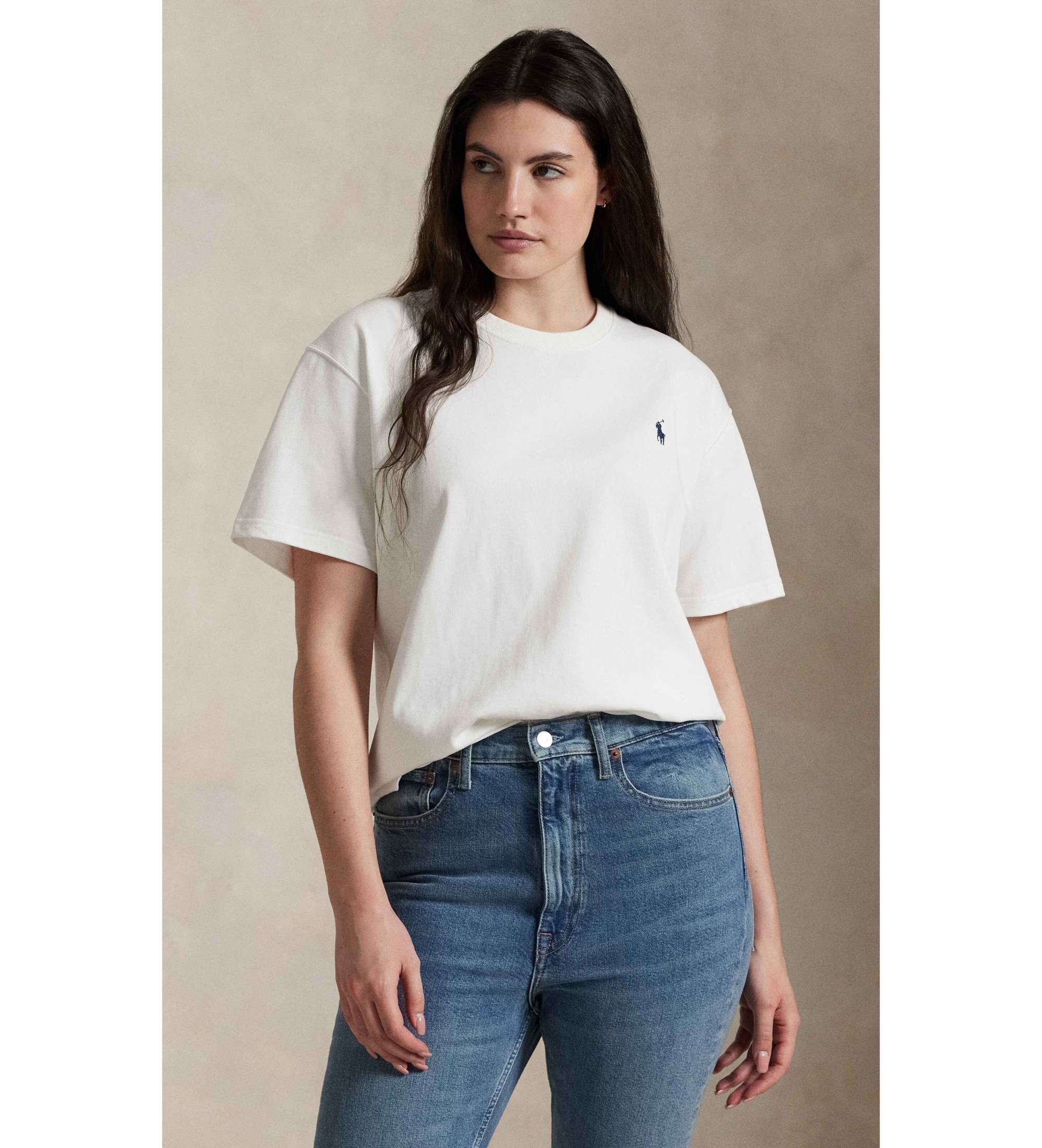 Polo Ralph Lauren Wit katoenen jersey gebreid T-shirt