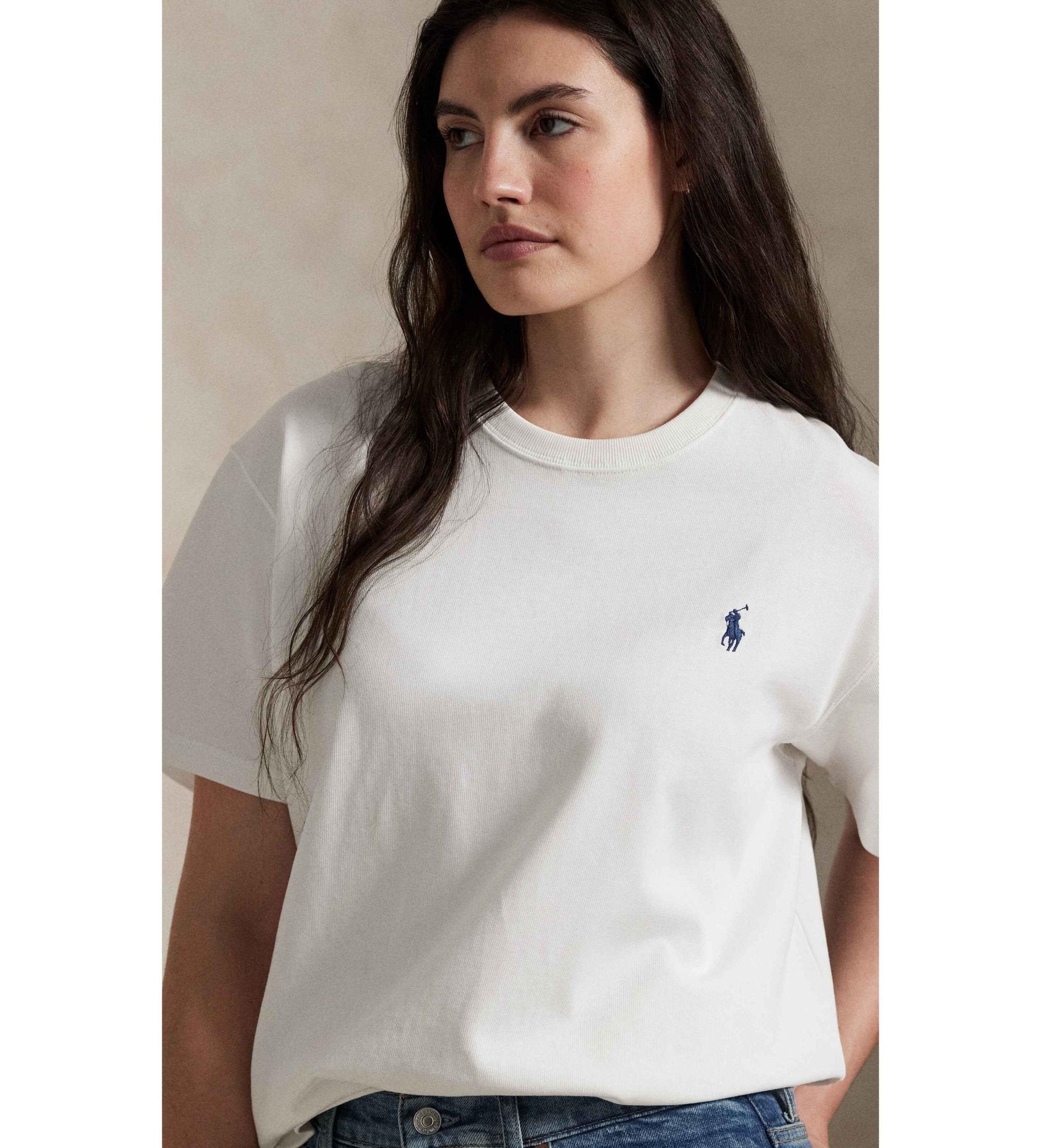 Polo Ralph Lauren Wit katoenen jersey gebreid T-shirt