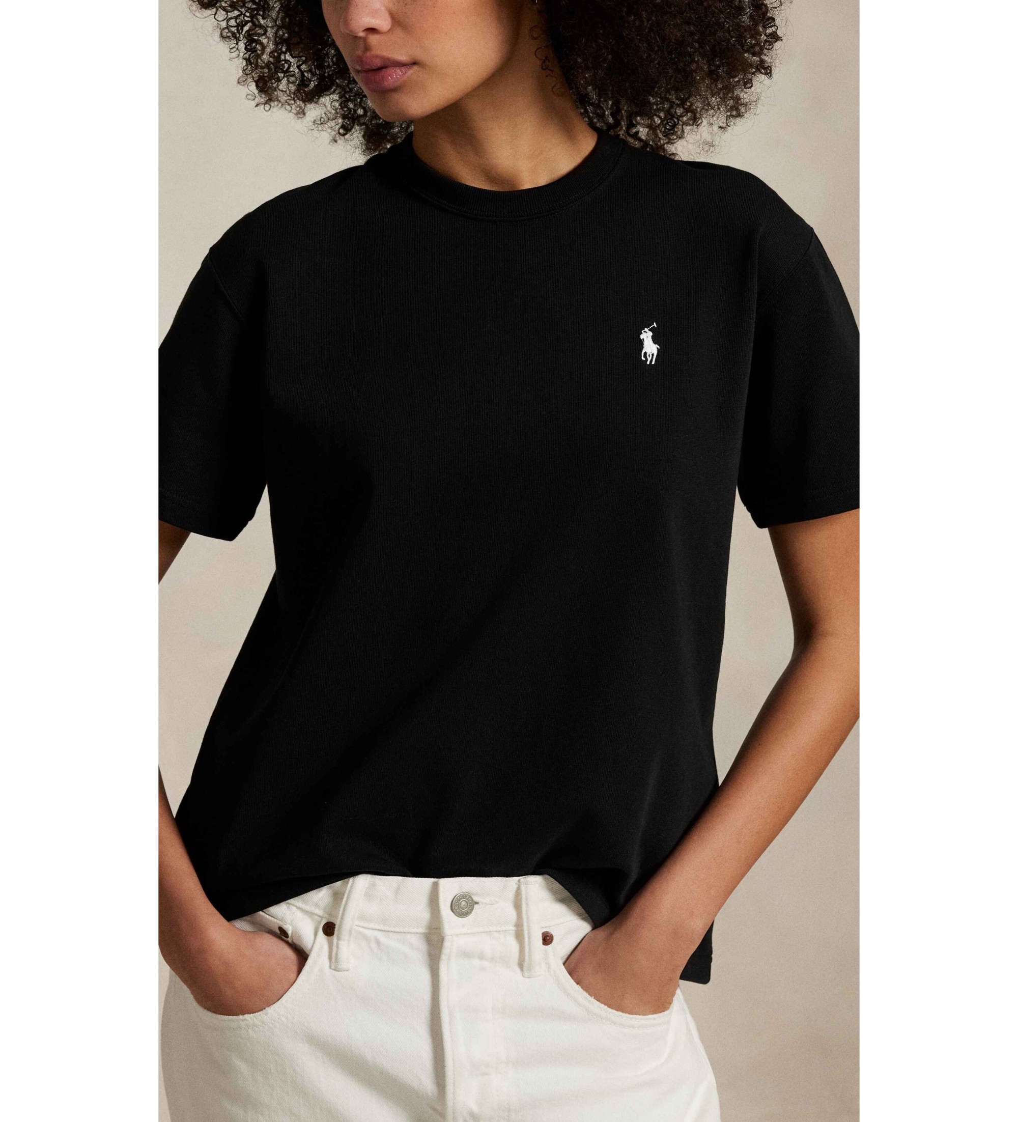 Polo Ralph Lauren Koszulka z dzianiny jersey z czarnej bawełny