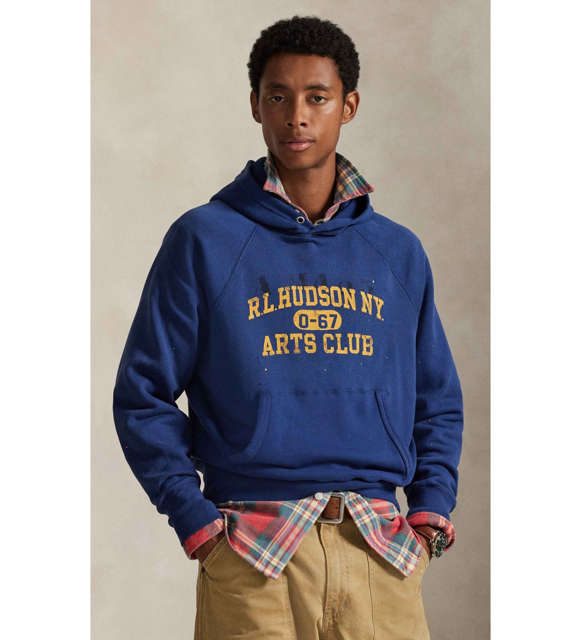 Polo Ralph Lauren Camisola de l� com gr�fico vintage azul