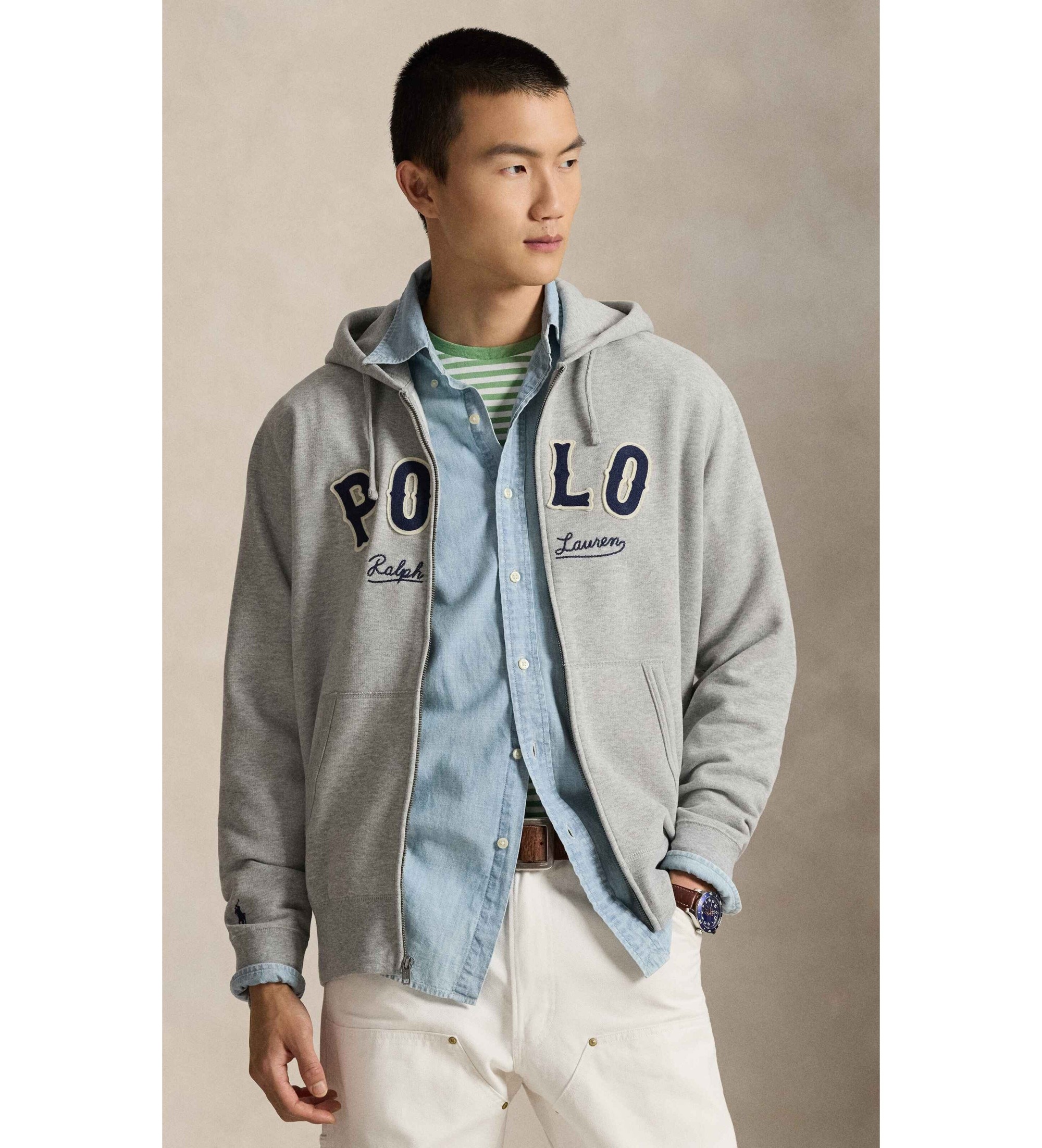 Polo Ralph Lauren Bluza polarowa RL i logo Western w kolorze szarym