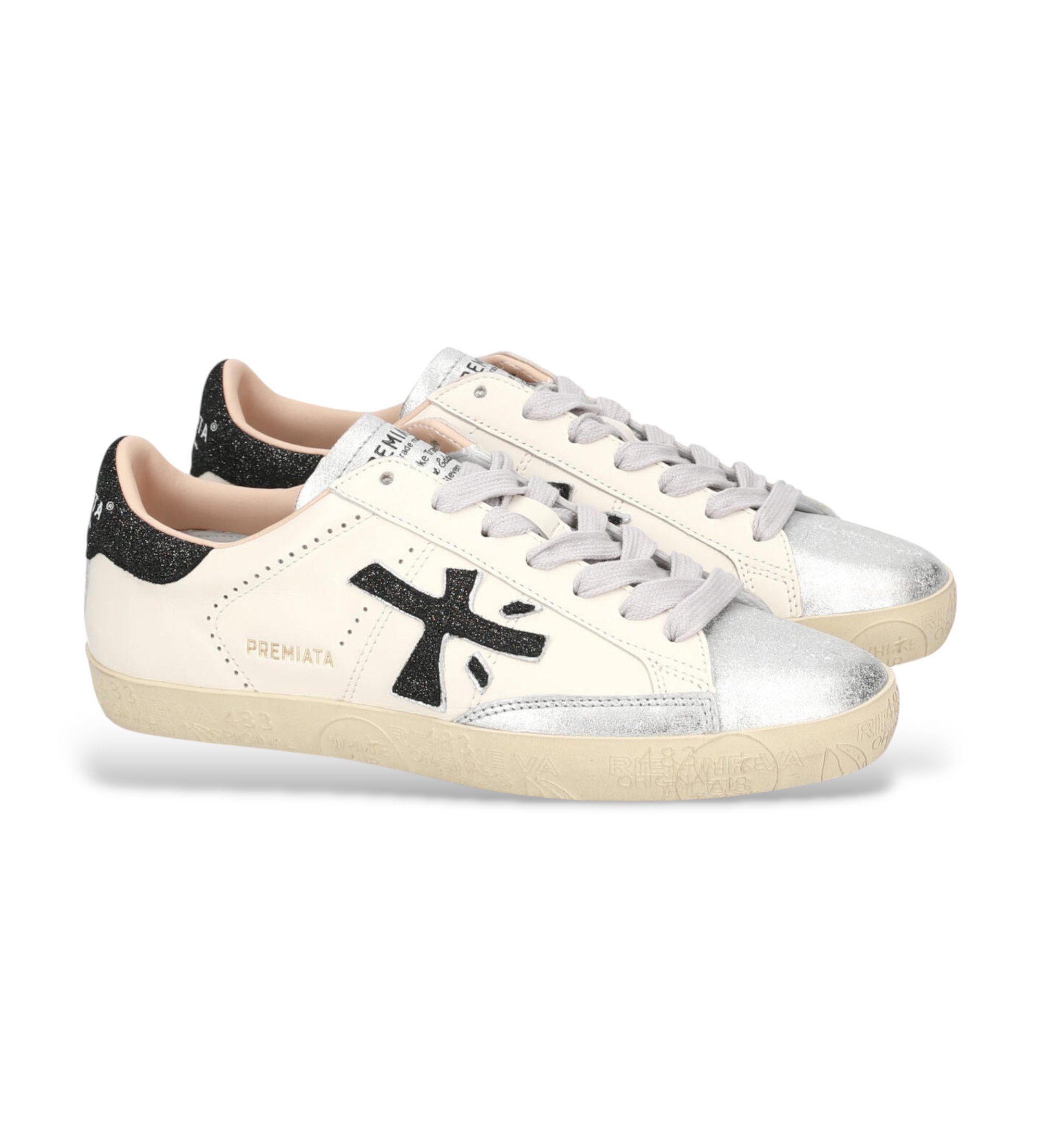 Premiata Stevend usnjene superge bele barve