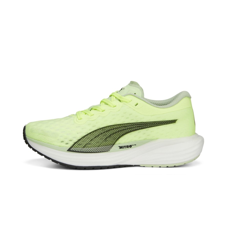  Puma Mens Deviate Nitro 2 Run 75 Running Shoe, Black-Fast  Yellow-Light Mint, 7 UK