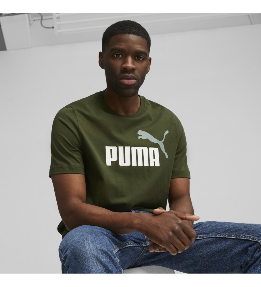 Puma T-shirt Essentials+2 Colour Logo green - ESD Store fashion, footwear  and accessories - best brands shoes and designer shoes