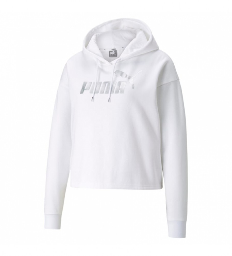 Puma Sweatshirt ESS Cropped Metallic Logo white