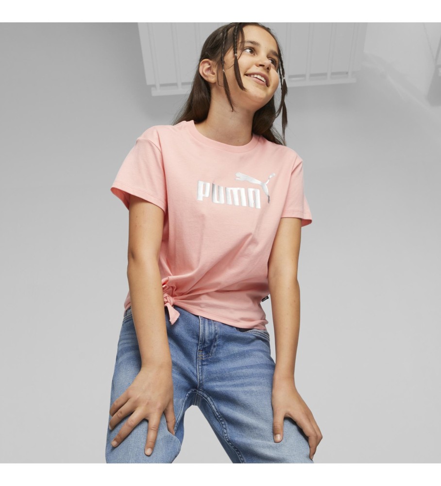 Puma Essentials+ Logo Knotted T-shirt pink - ESD Store fashion, footwear  and accessories - best brands shoes and designer shoes