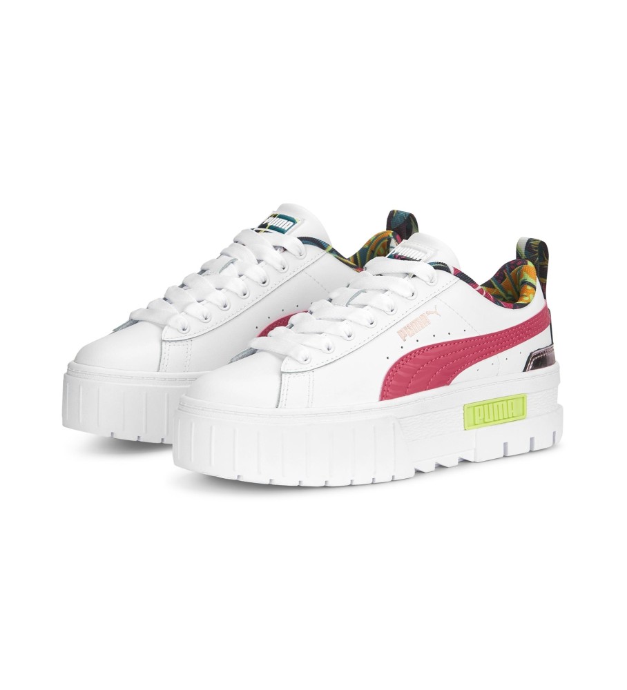 Puma Mayze Vacay Queen Jr Leather Sneakers white, pink