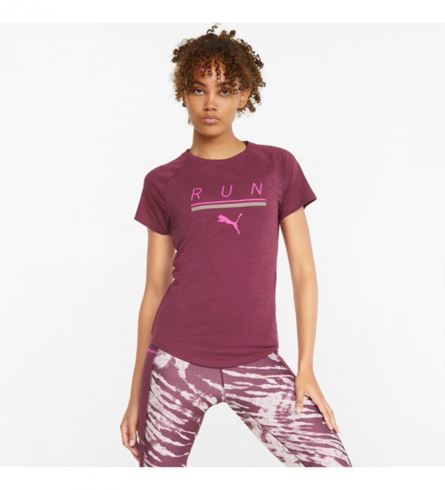 Puma T-shirt Run 5K Logo maroon